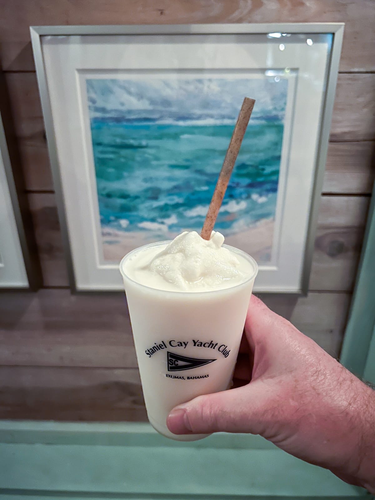 Pina colada at Staniel Cay Yacht Club