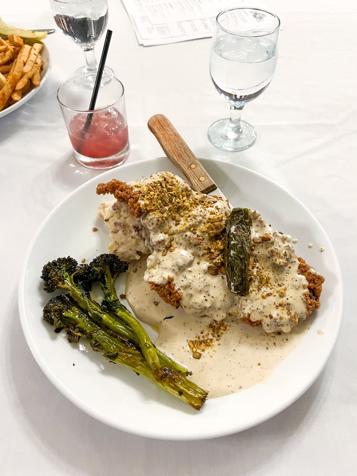 Pistachio chicken fried steak