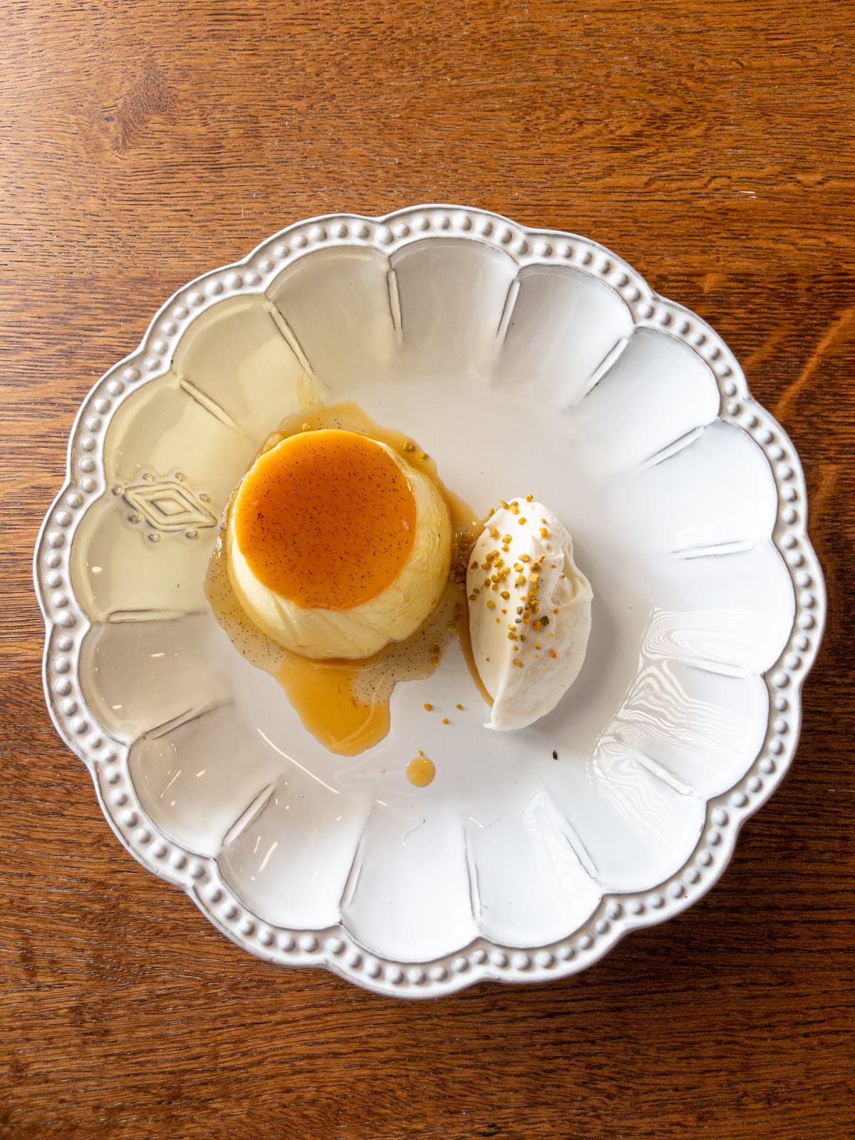 The beeswax creme caramel with burnt honey at Lutie's was one of my best dishes in 2021.