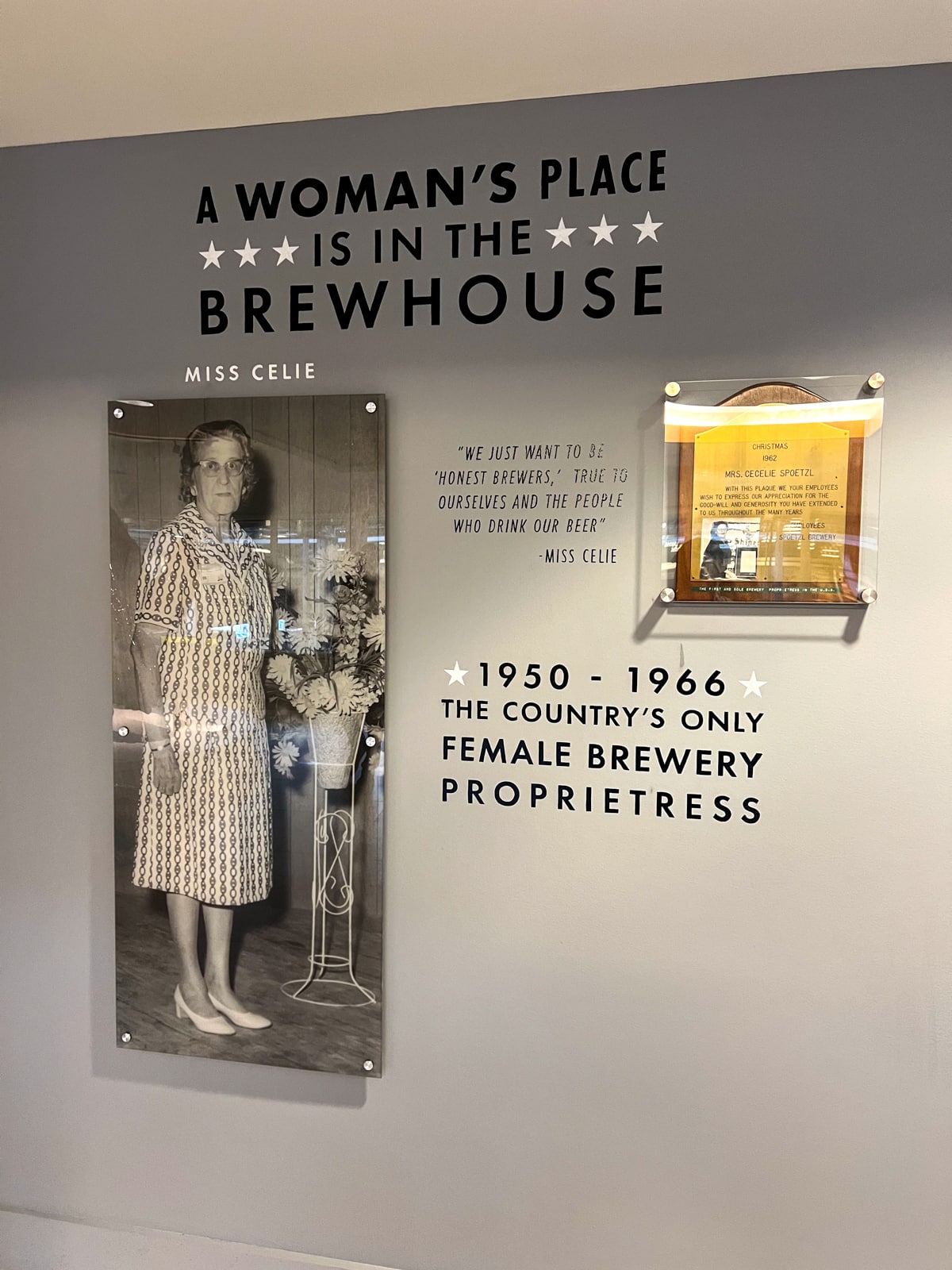 Miss Celie, the only female brewery proprietress from 1950 to 1966