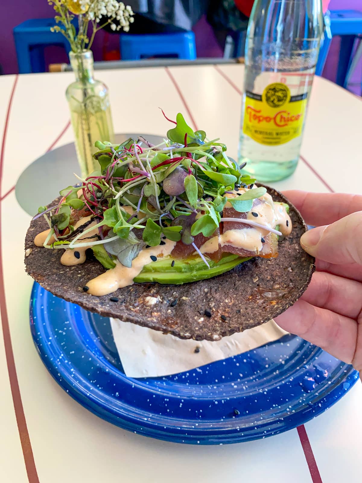 Tuna Tostada at Nixta Taqueria in East Austin