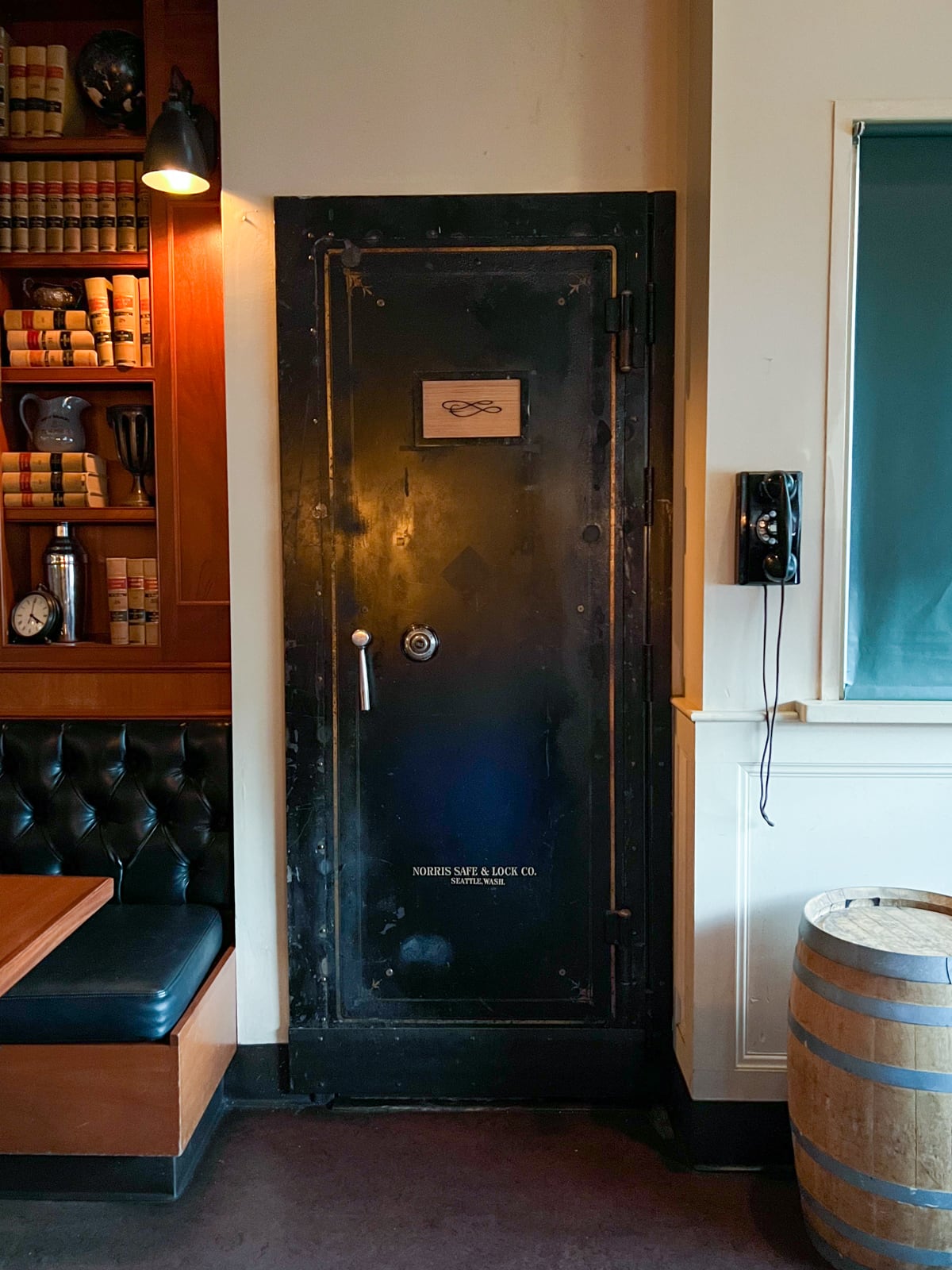 The entrance to Needle & Thread, one of the best speakeasies in Seattle, Washington