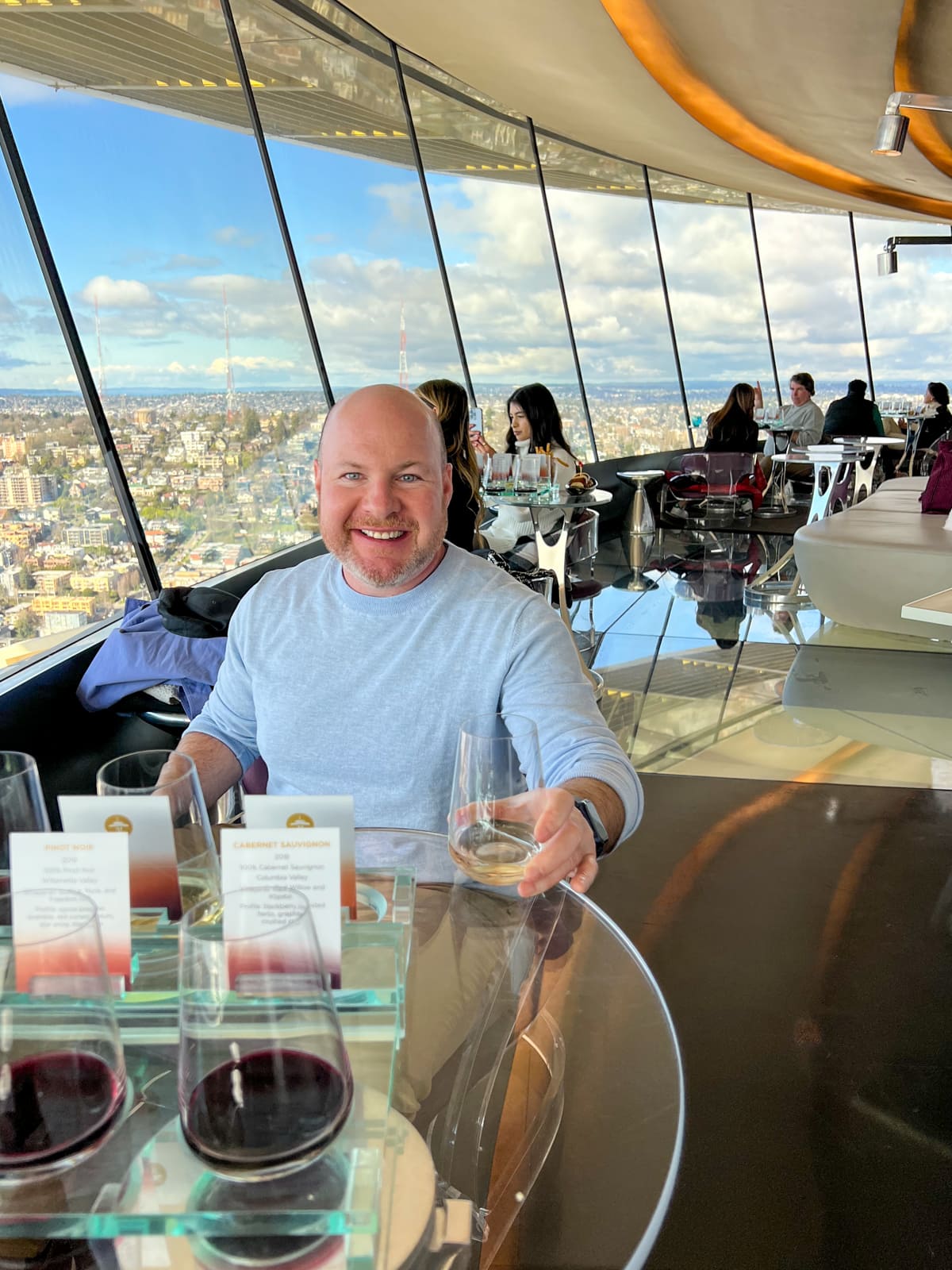 Dave in the Loupe Lounge atop the Space Needle (photo: Kelly Lemons)