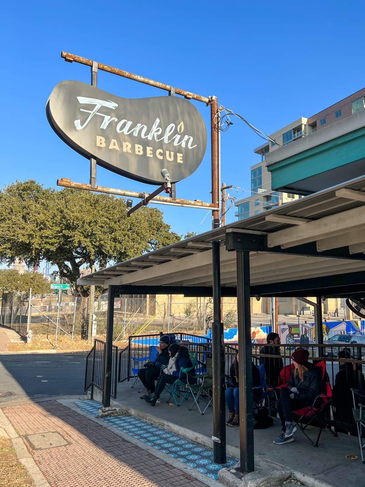 The line forms early in the morning at Franklin Barbecue in Austin, Texas