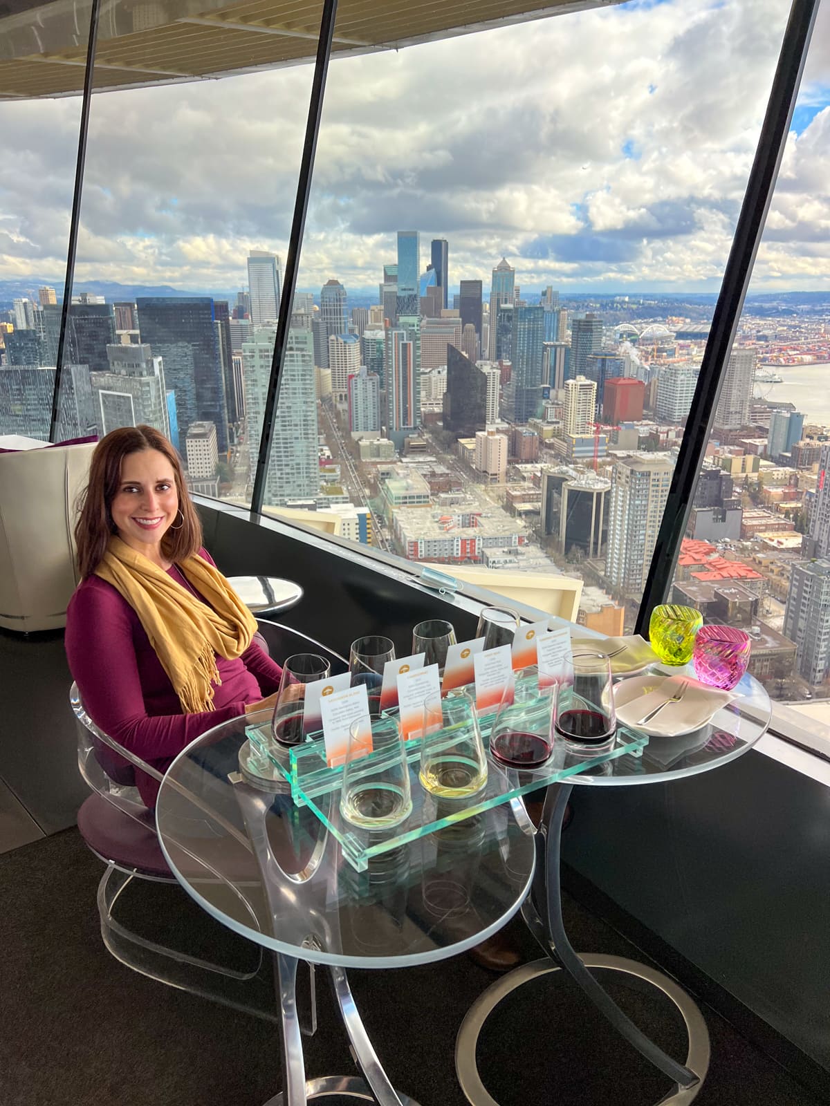 Kel with wines in The Loupe Lounge - Seattle, WA