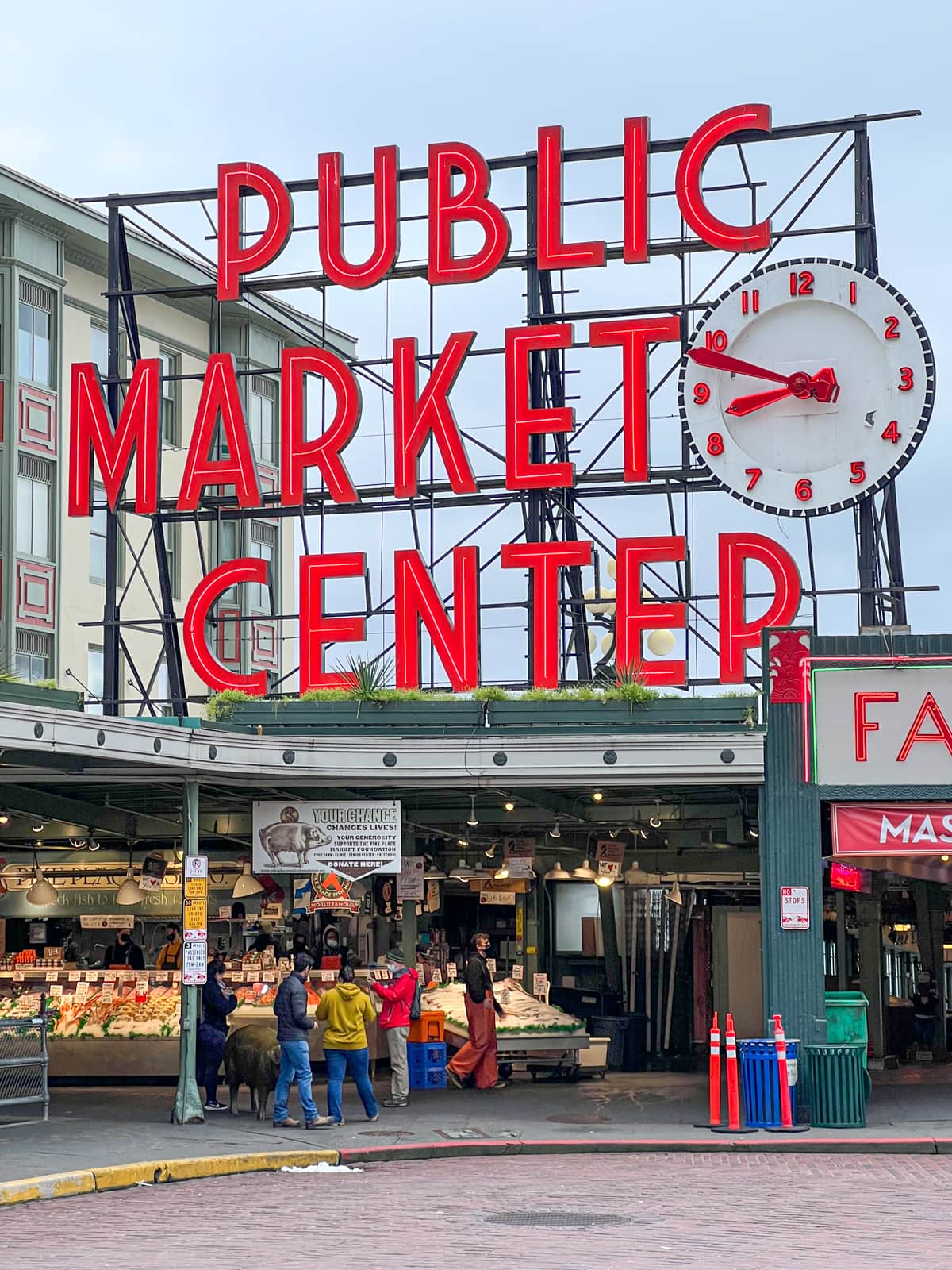 Entrance to Pike Place Market in Seattle, Washington