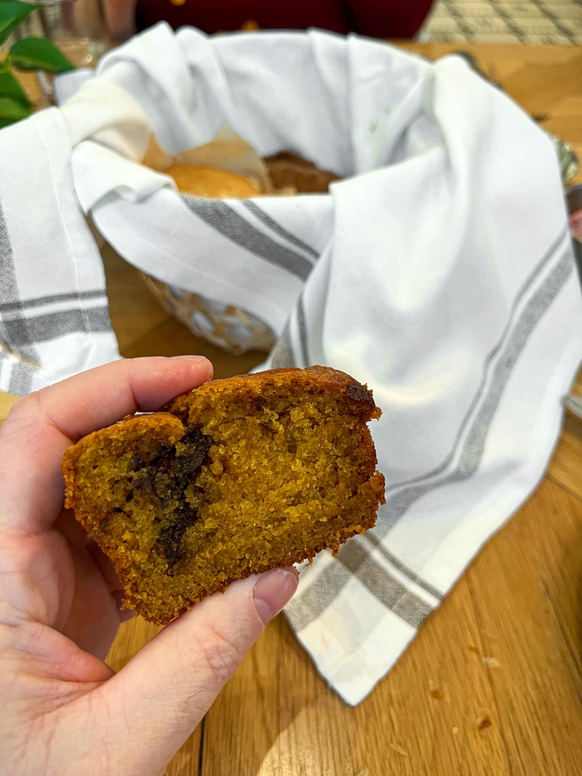 Pumpkin bread with chocolate chips