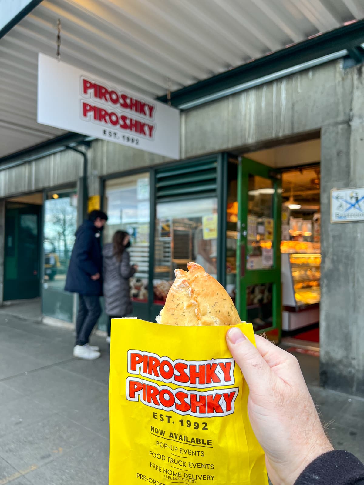 Salmon piroshky in Pike Place Market