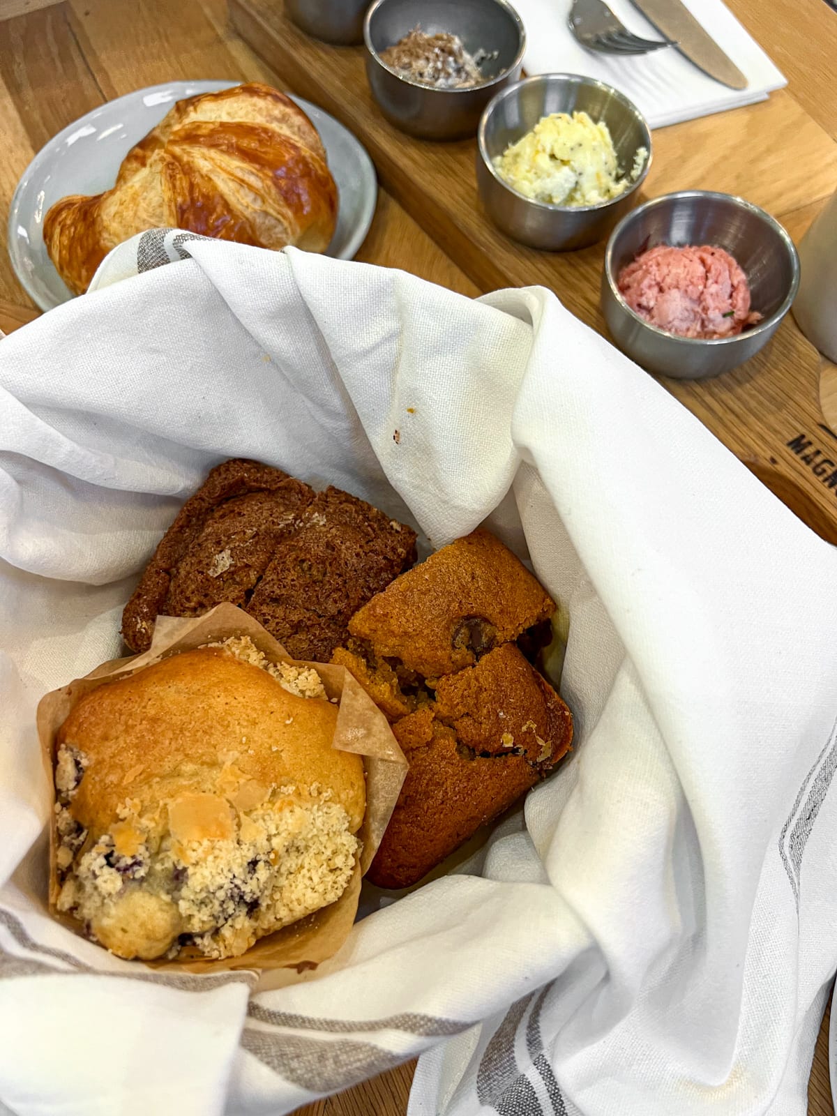 Assorted pastries in the Silos Baking Co. bread basket