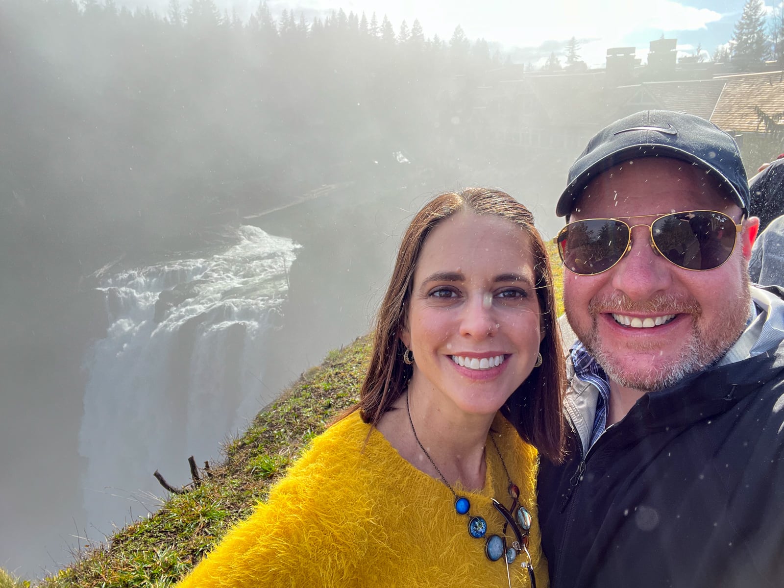 Kel and I pose above Snoqualmie Falls