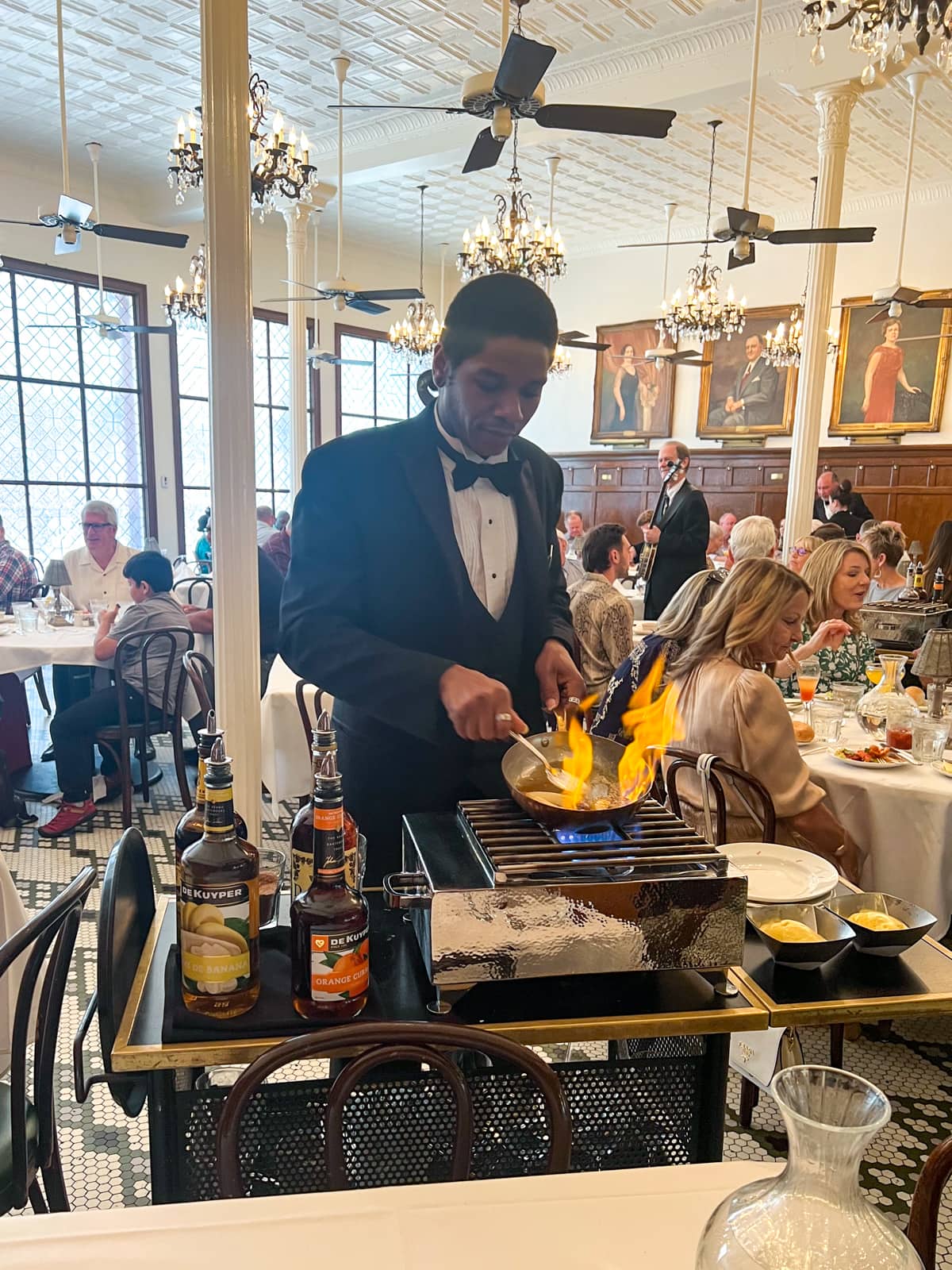 Cooking Bananas Foster tableside