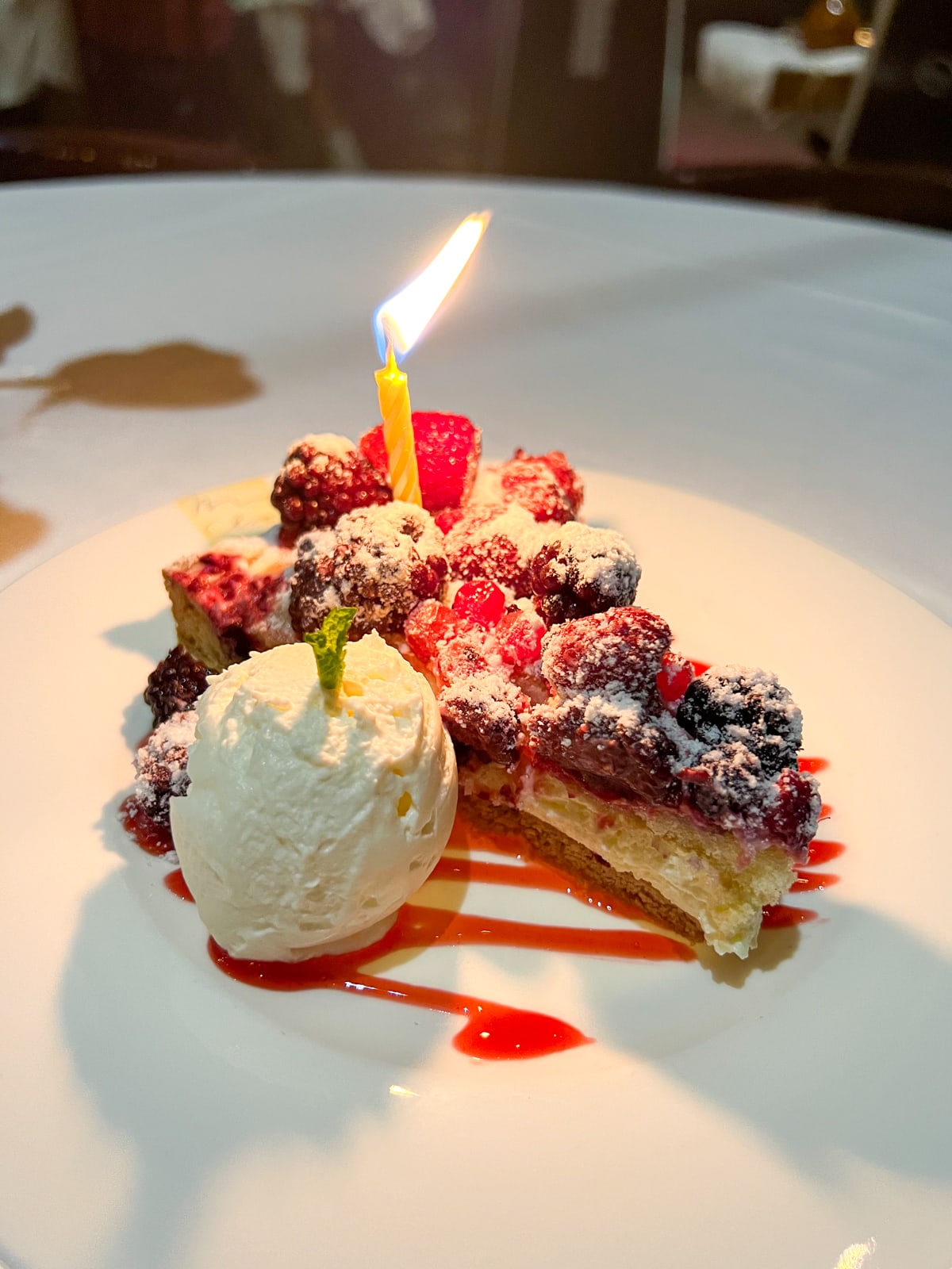 Anniversary cheesecake with berries