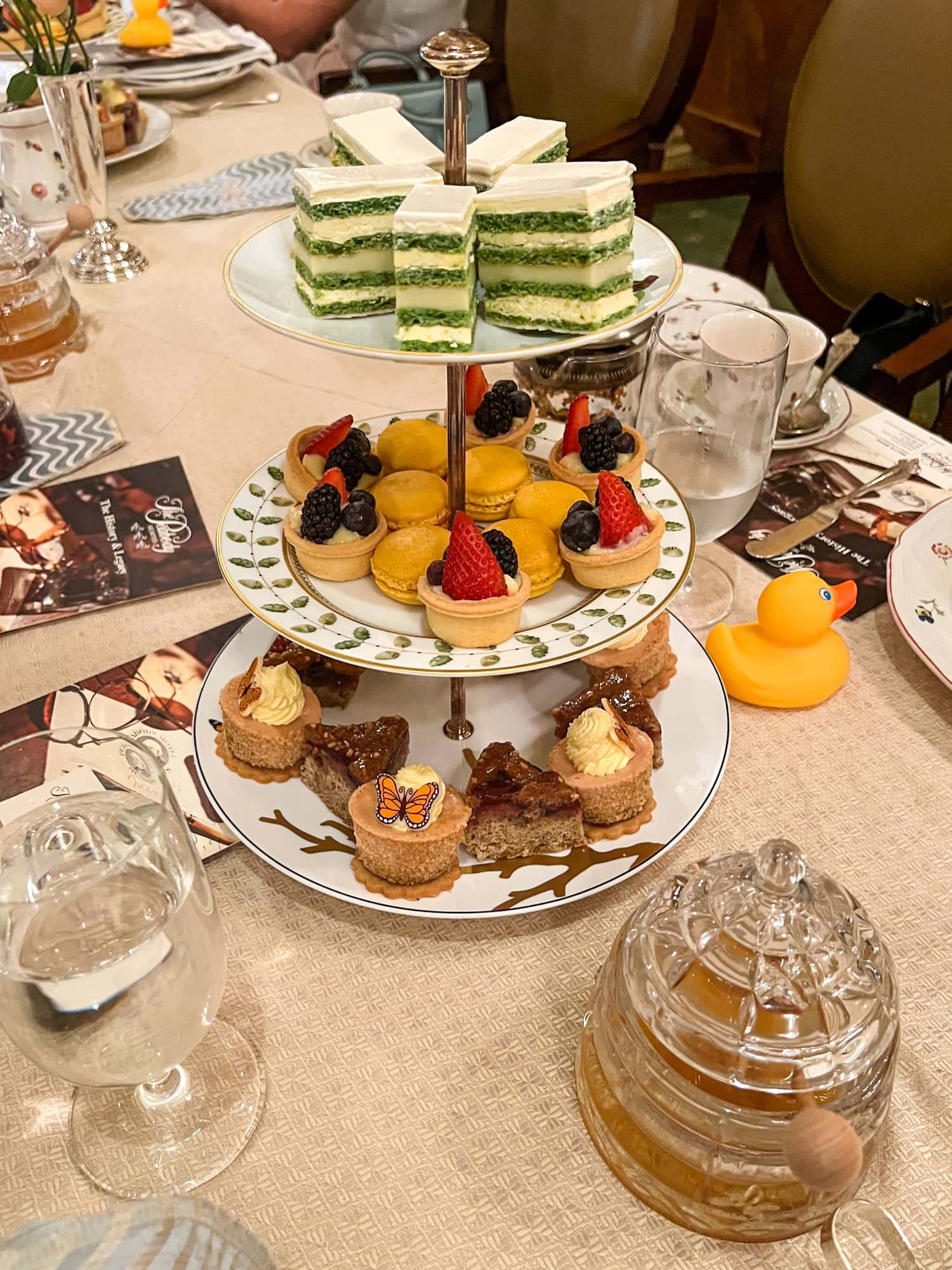 Pastries and honey are a part of Chez Philippe's afternoon tea service