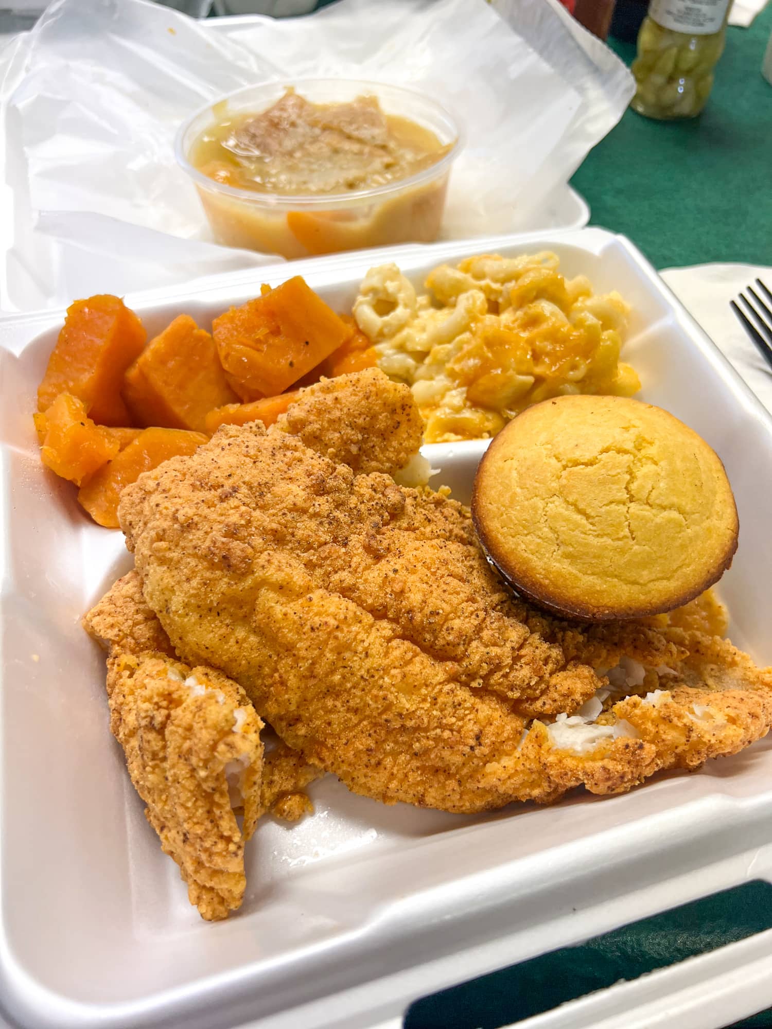 Fried catfish at The Four Way Soul Food