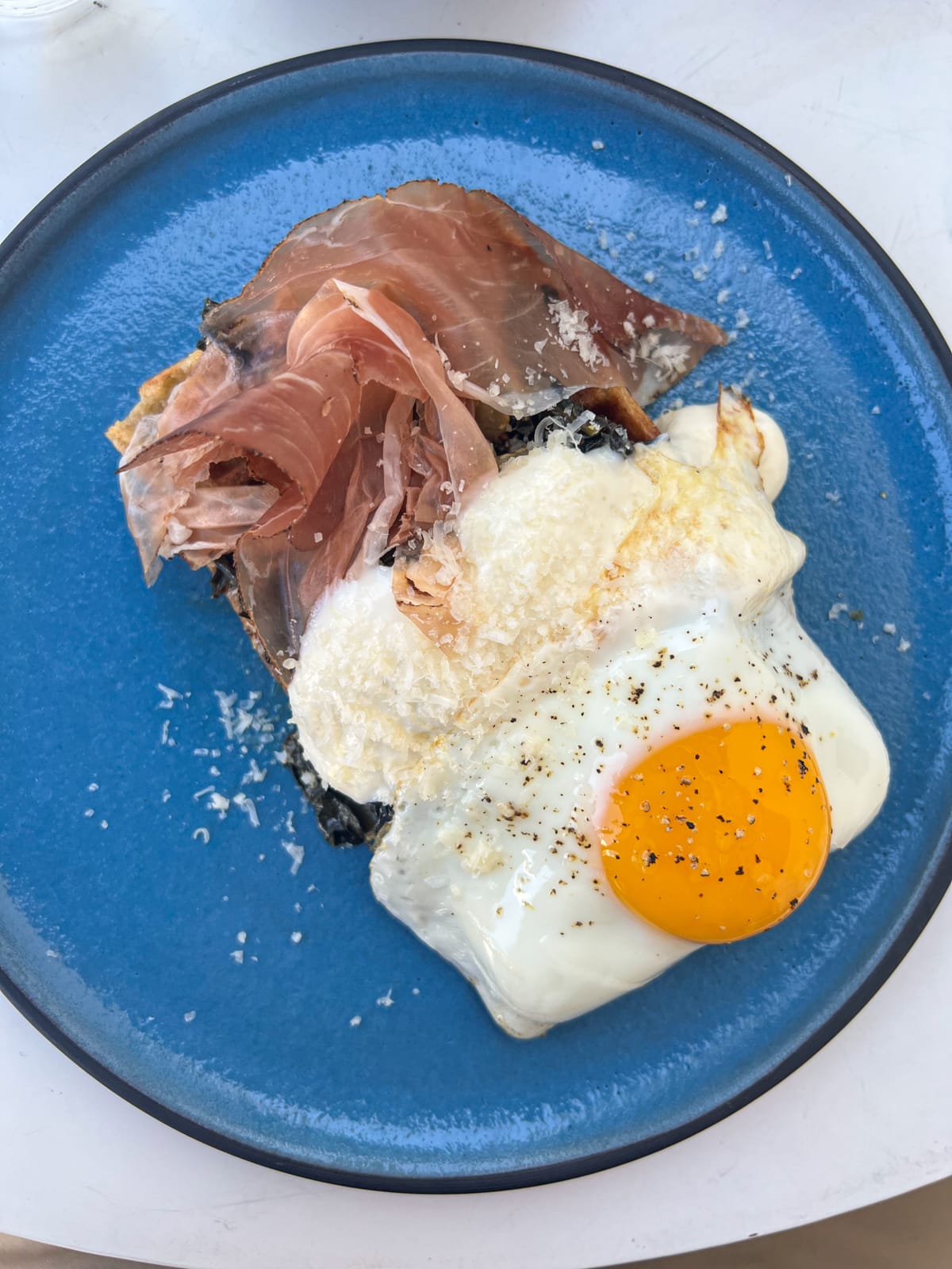 Gruyere sourdough sunchoke waffle with fried egg at Destroyer, Culver City, California