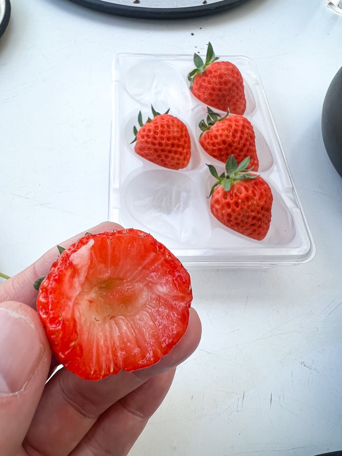 An inside look at a lab-grown strawberry