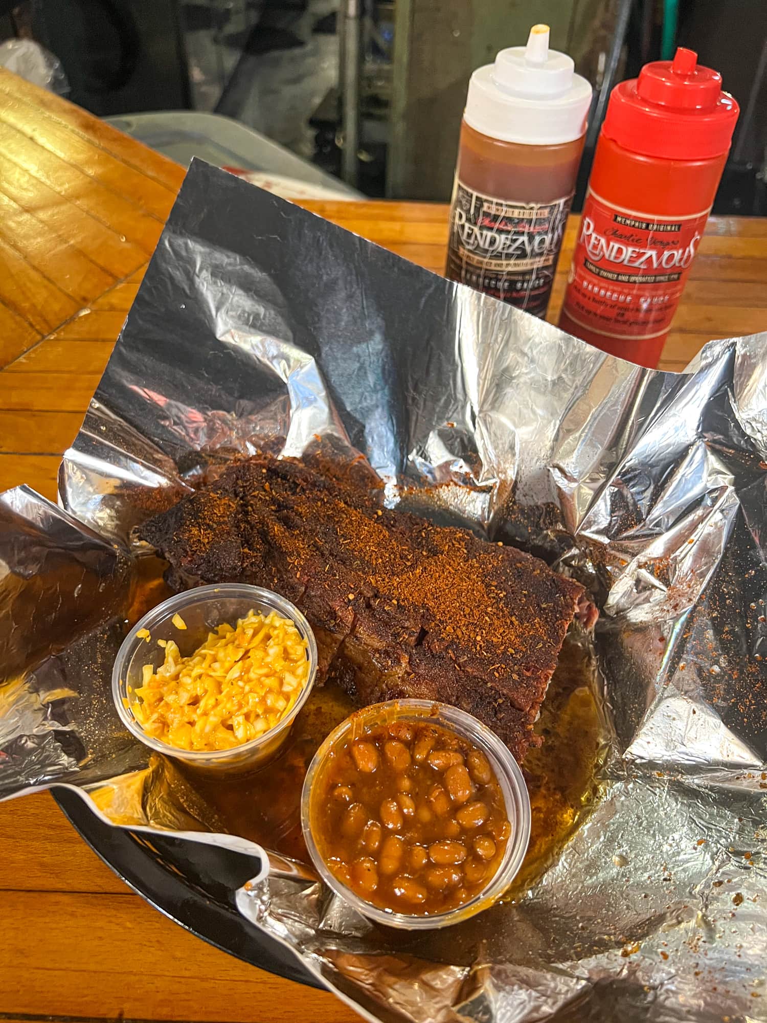 Memphis-style pork ribs at Charlie Vergos in downtown Memphis, TN