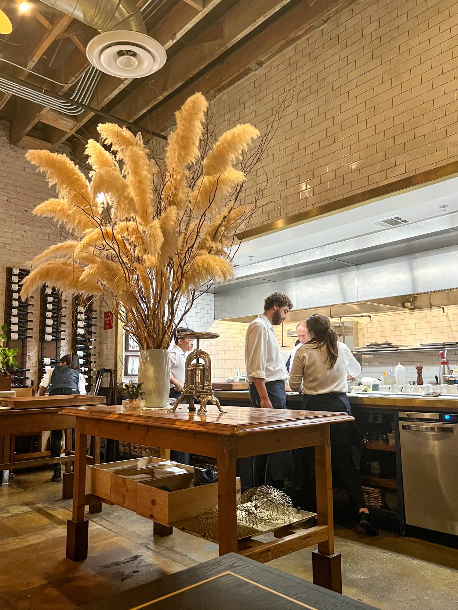 Open kitchen at Pasjoli, chef Dave Beran's French bistro in Santa Monica