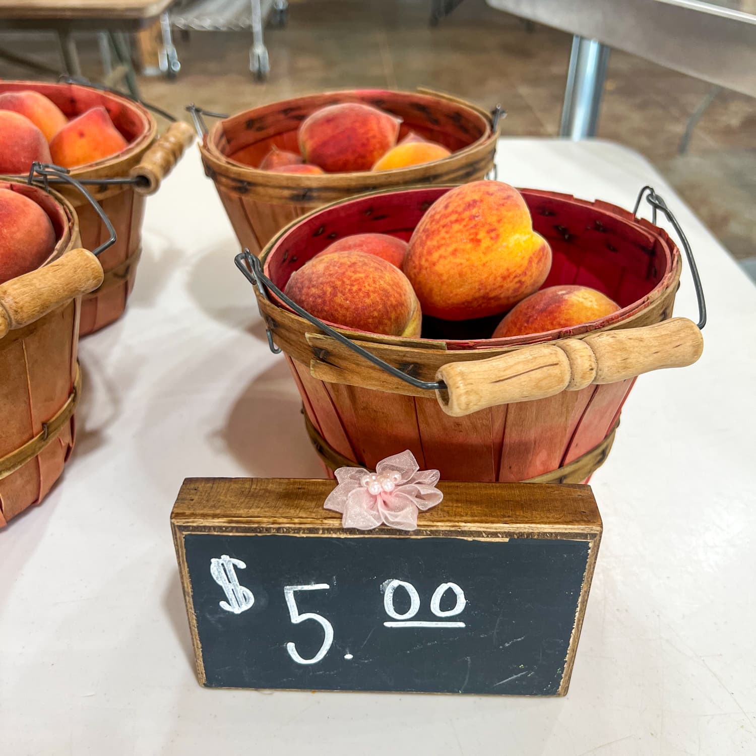 Fresh peaches at Studebaker Farm