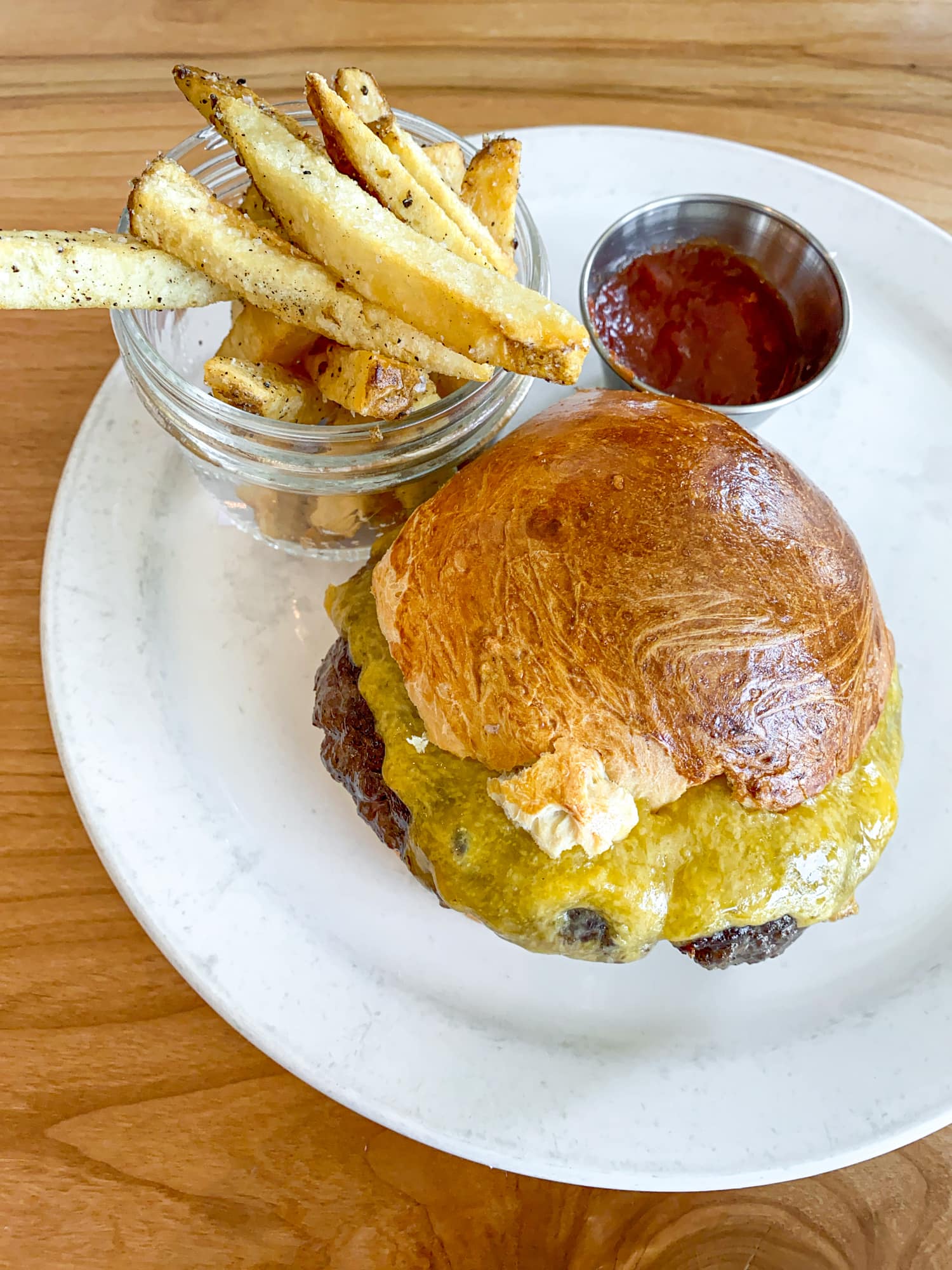 One of the best burgers in Austin, Texas, is the Butcher's Burger at Salt & Time