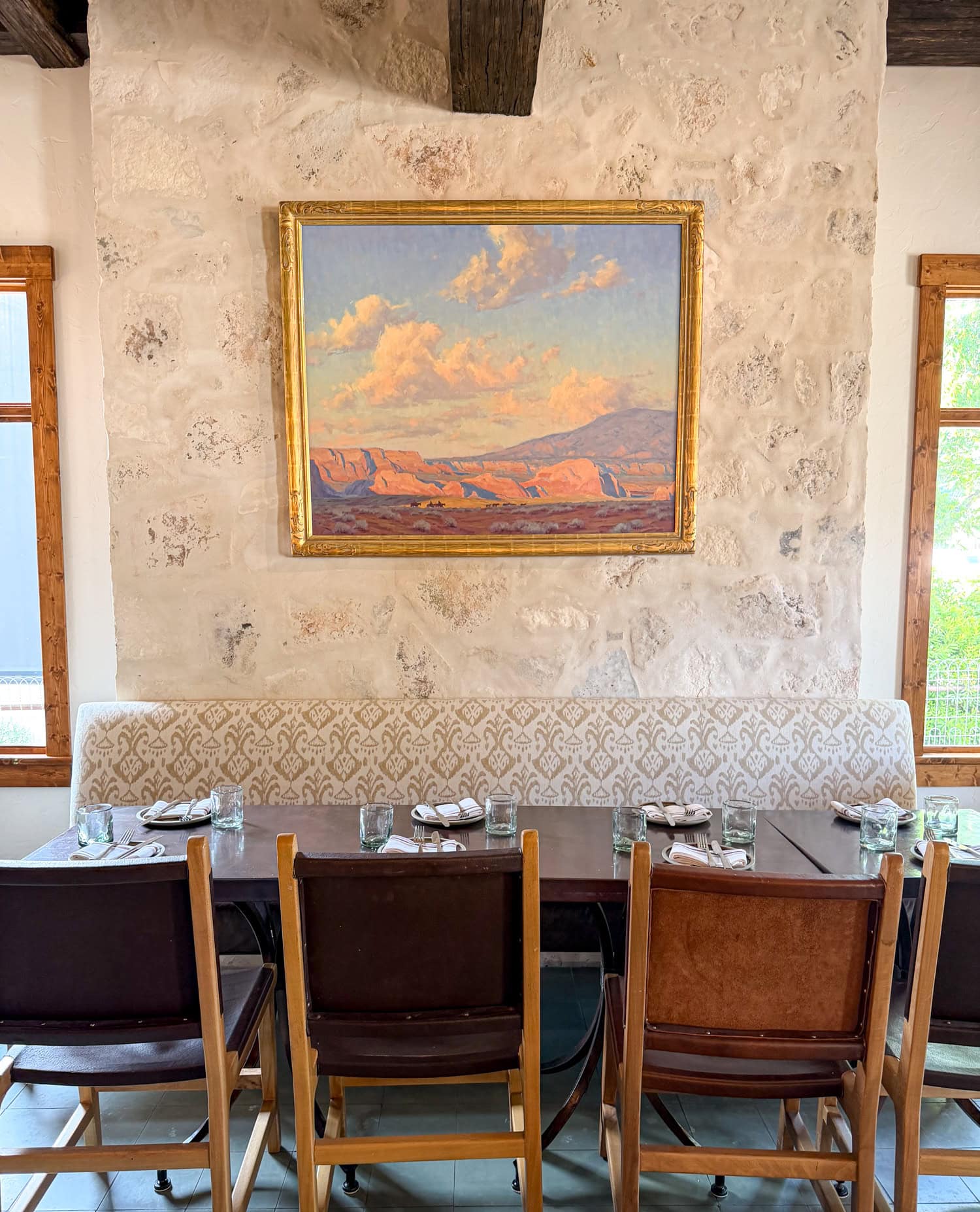 Dining room interior at Casa Chloe restaurant