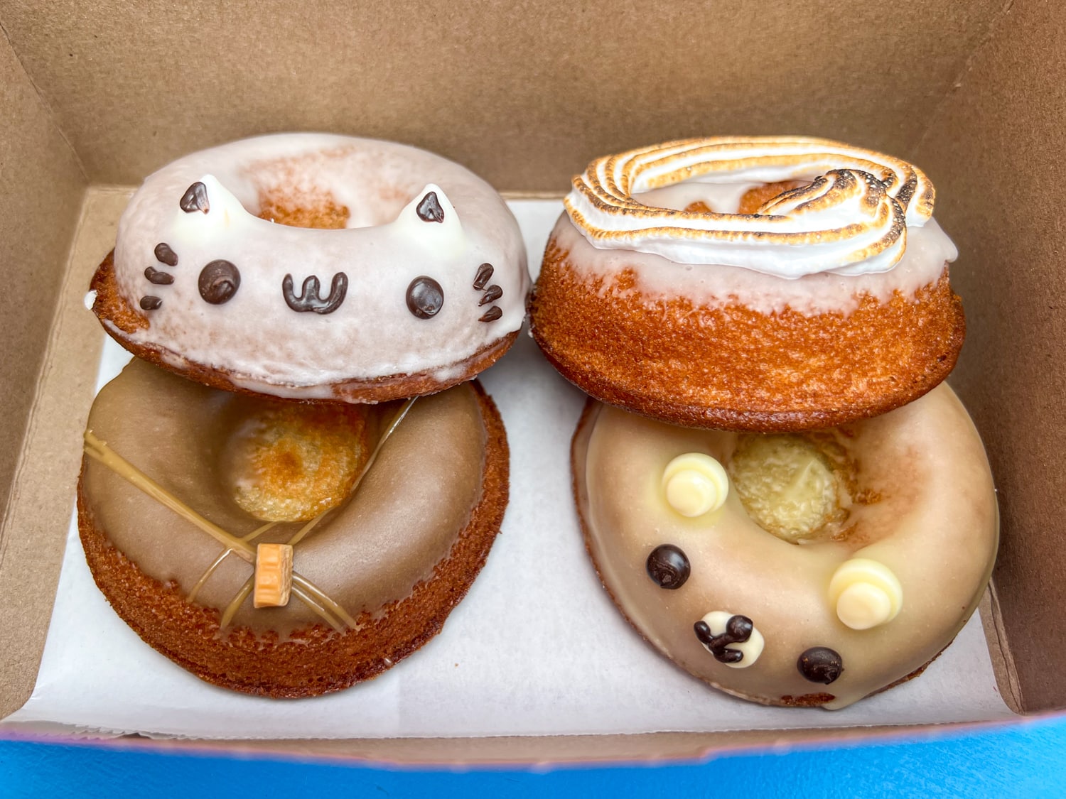 Four mochi donuts from OMG Squee in East Austin