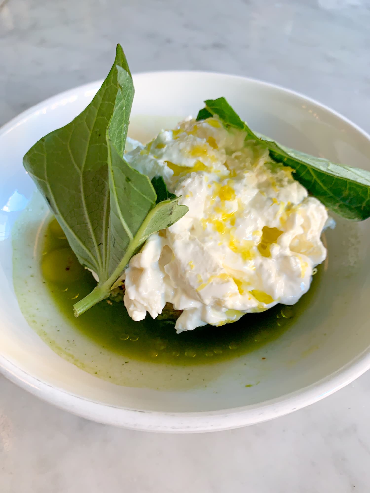 Burrata with salsa verde