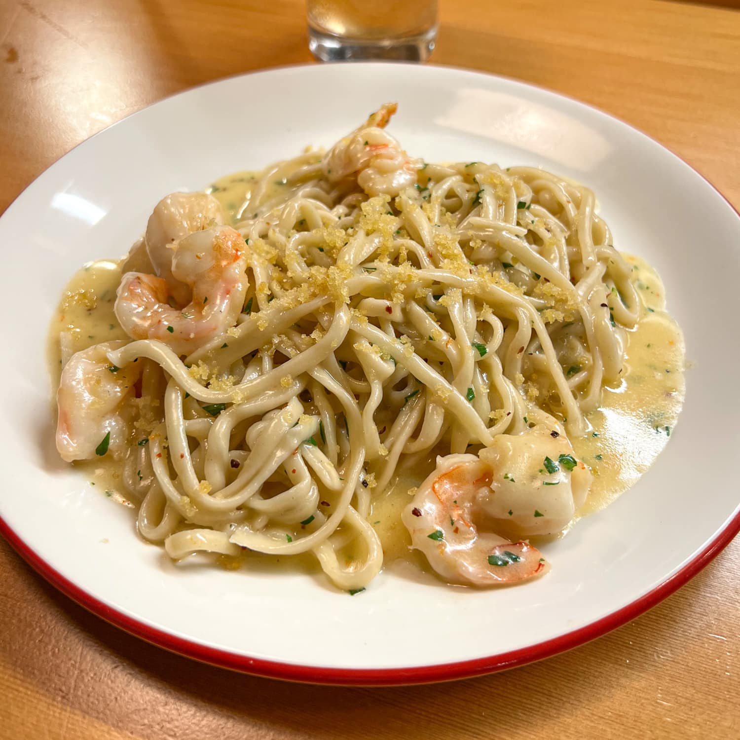 Shrimp scampi at Birdie's, one of the best East Austin restaurants to open in recent years.