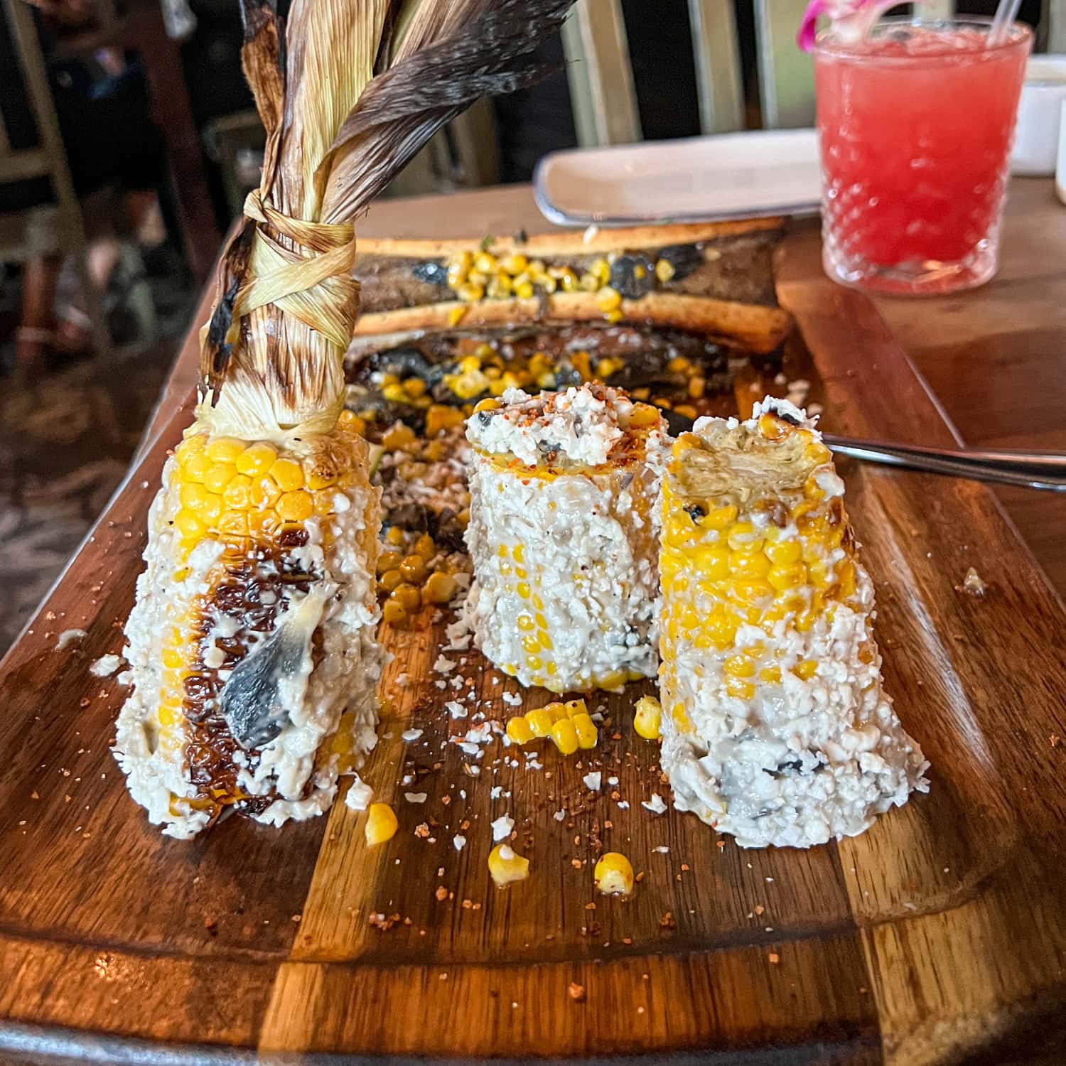 Street corn with bone marrow