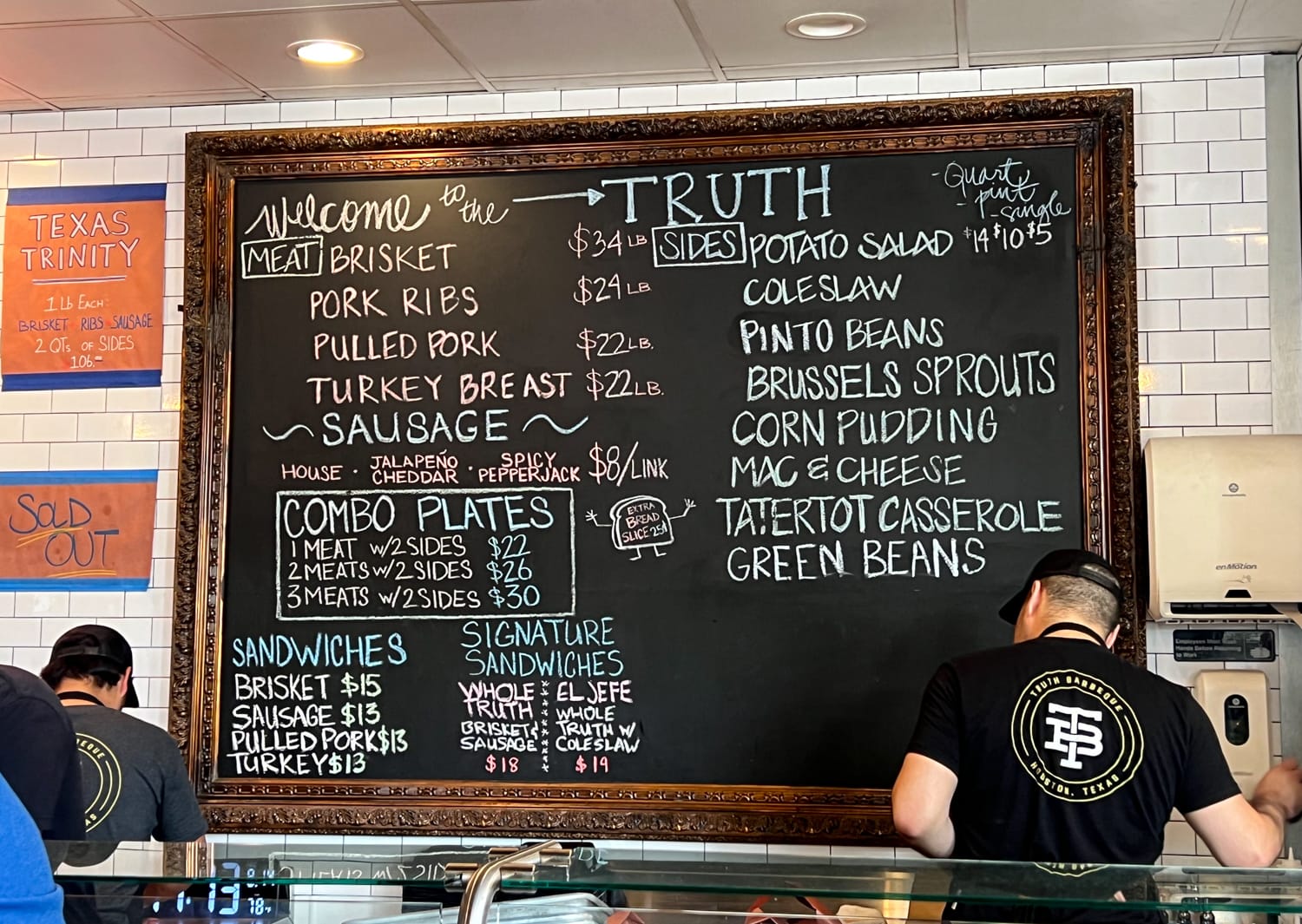 Chalkboard menu