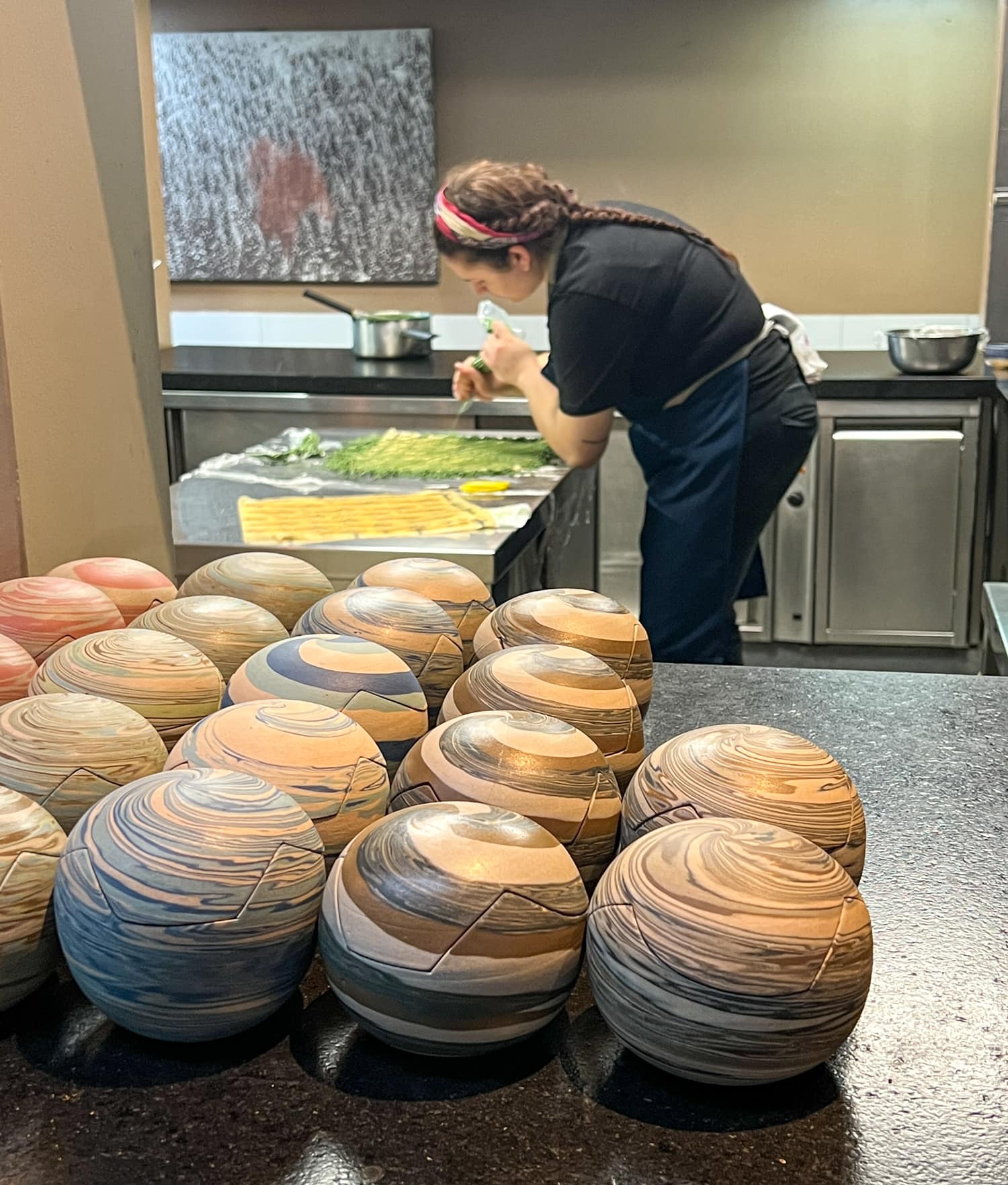 A chef preparing for the dinner service (photo by Kelly Lemons)