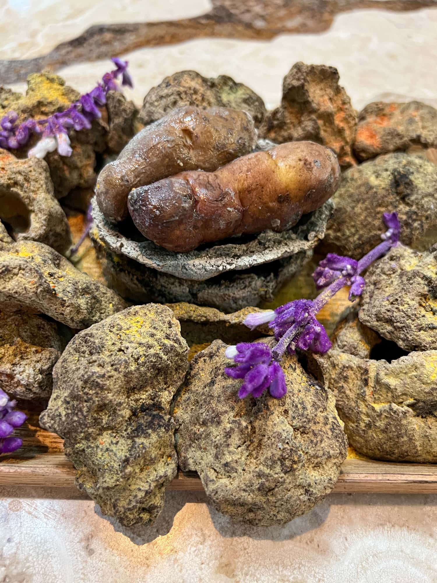 Native potato with chaco, and high-altitude leaves