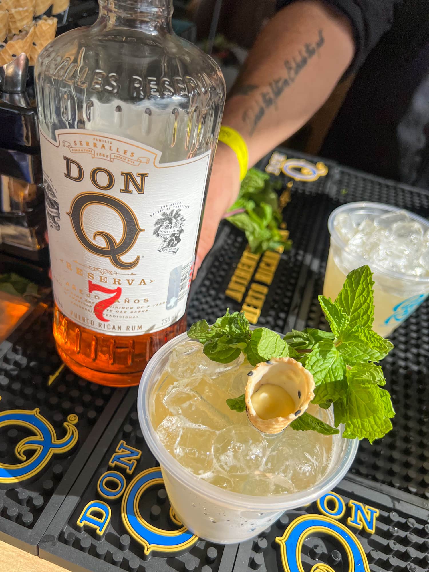 Mojito with Don Q Reserva 7 rum from the Discover Puerto Rico tent at the 2022 Austin Food and Wine Festival