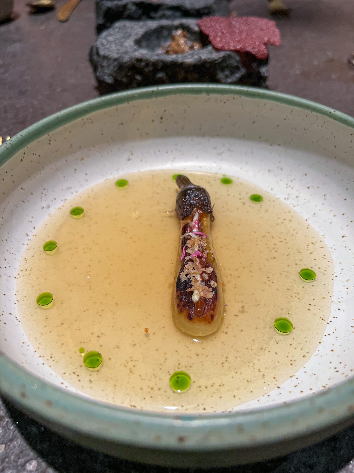 Eggplant in consomme