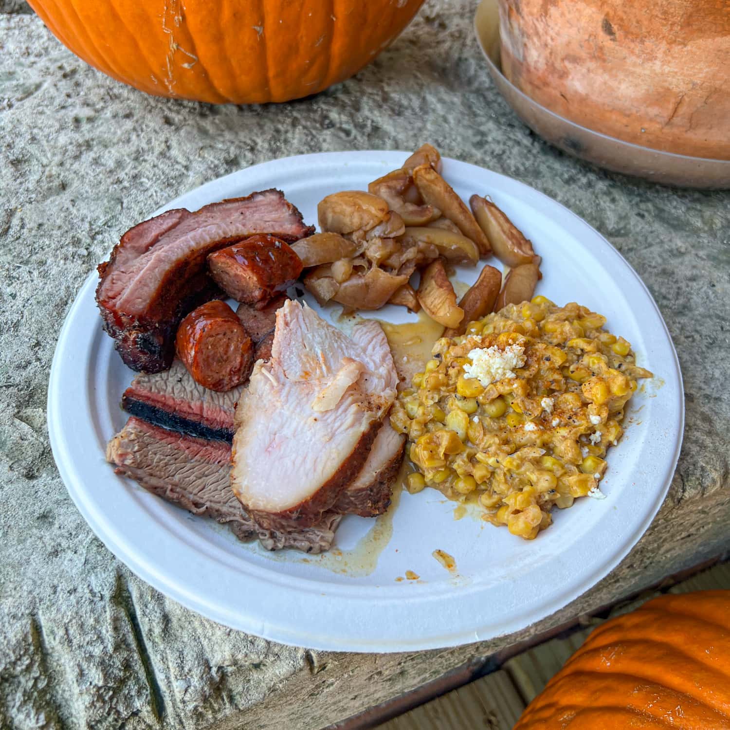 BBQ sampler at Jimmy Vega's, one of Georgetown's best restaurants