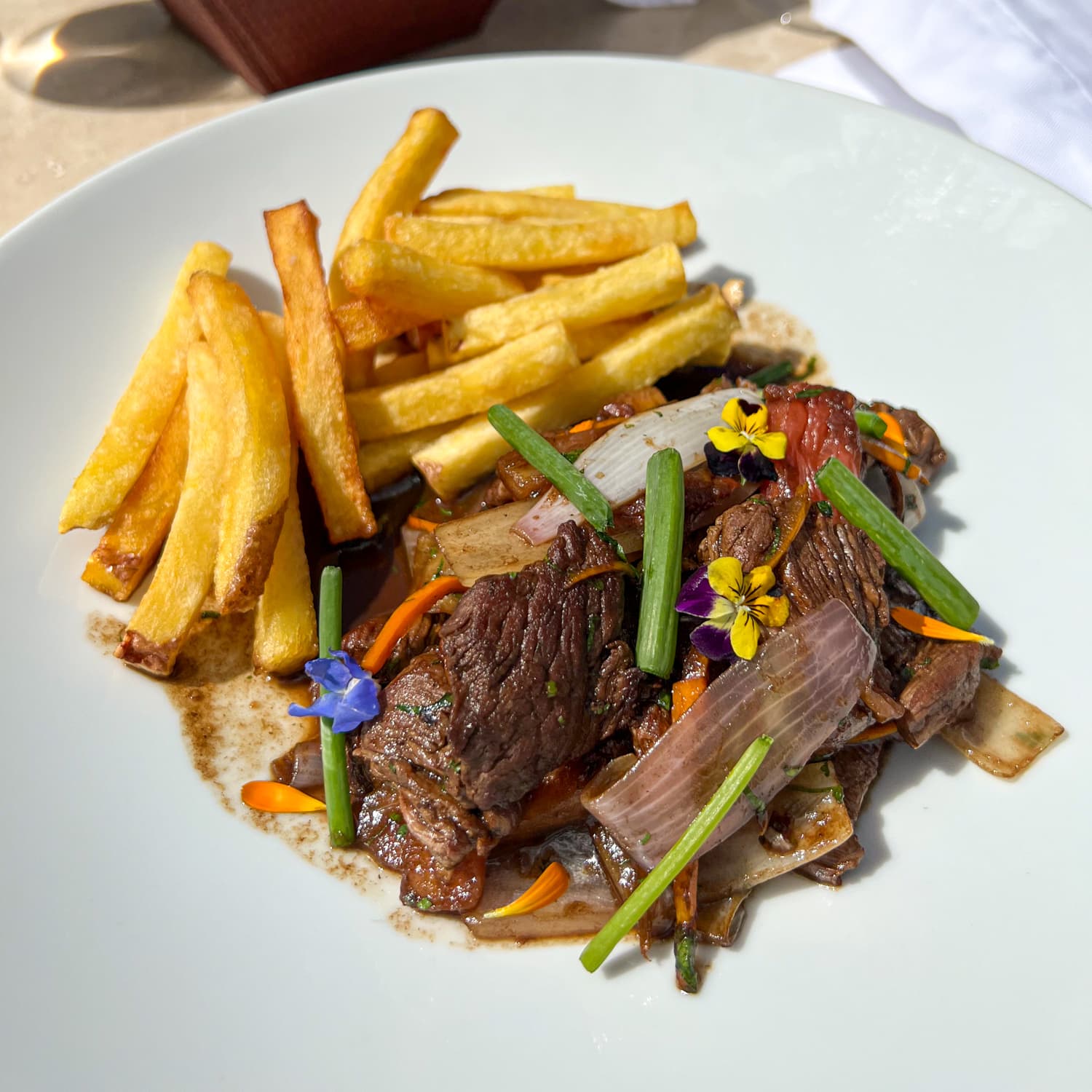 Lomo saltado made during a cooking class in Cusco