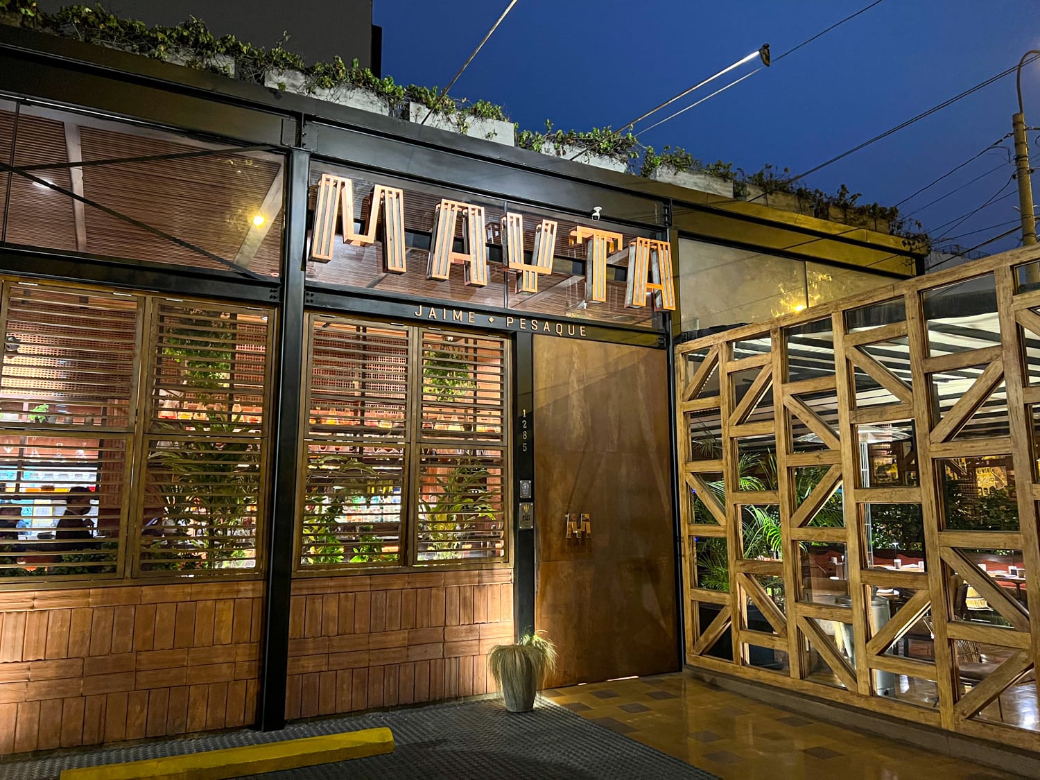 Entrance to Mayta Restaurant in Lima, Peru