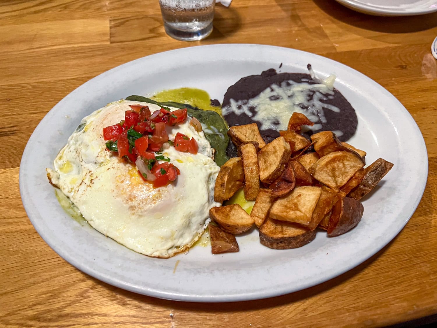 Pork verde breakfast enchiladas.