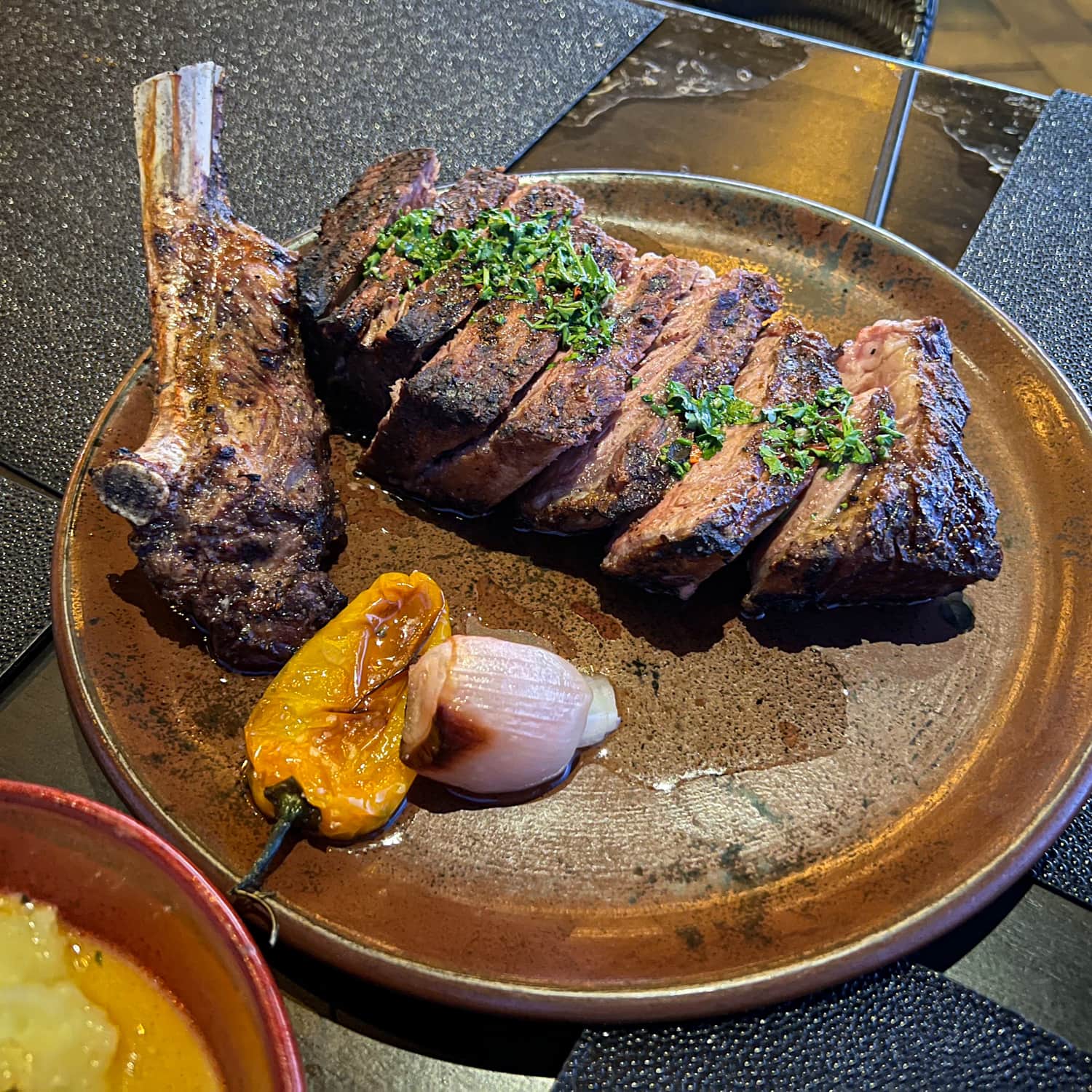 32-ounce bone-in ribeye steak for two people at Mariposa Sedona