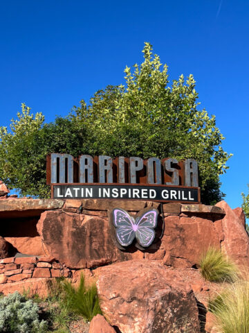 Sign for Mariposa Latin Inspired Grill in Sedona, Arizona