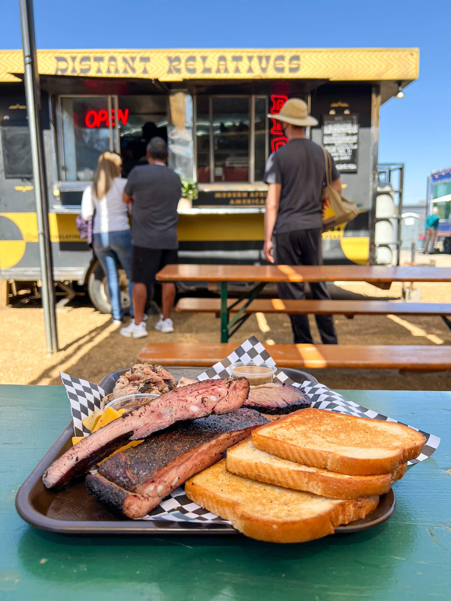 Pork spare ribs and brisket at Distant Relatives in South Austin, Texas