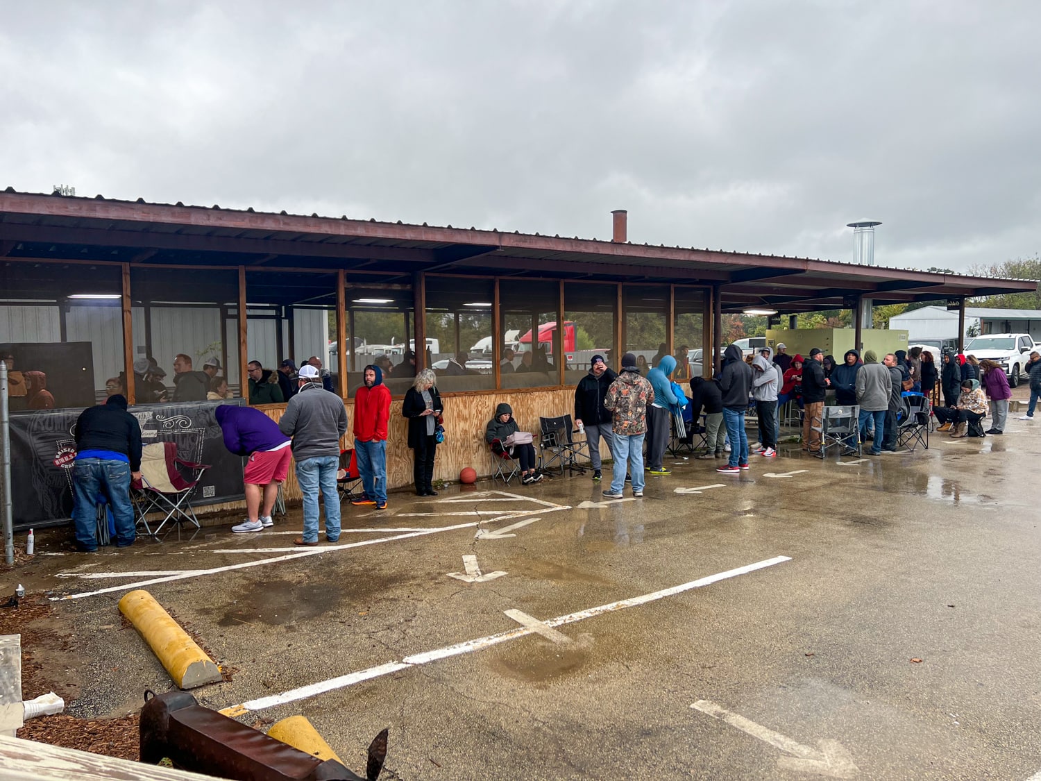 The early morning line at Goldee's BBQ in Forth Worth, TX