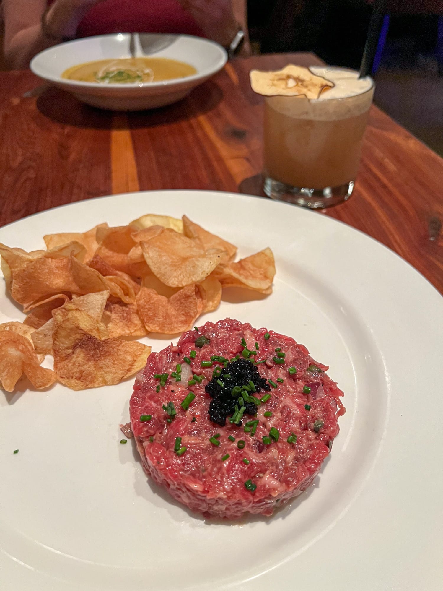 Prime beef tartare with white sturgeon caviar at Clay Pigeon, a top restaurant in Fort Worth, TX