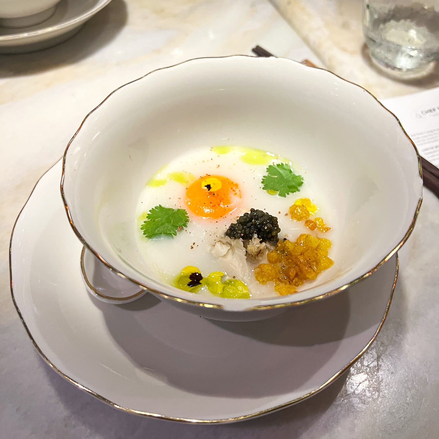 Caviar chao congee at Anan Saigon, the best restaurant in Vietnam