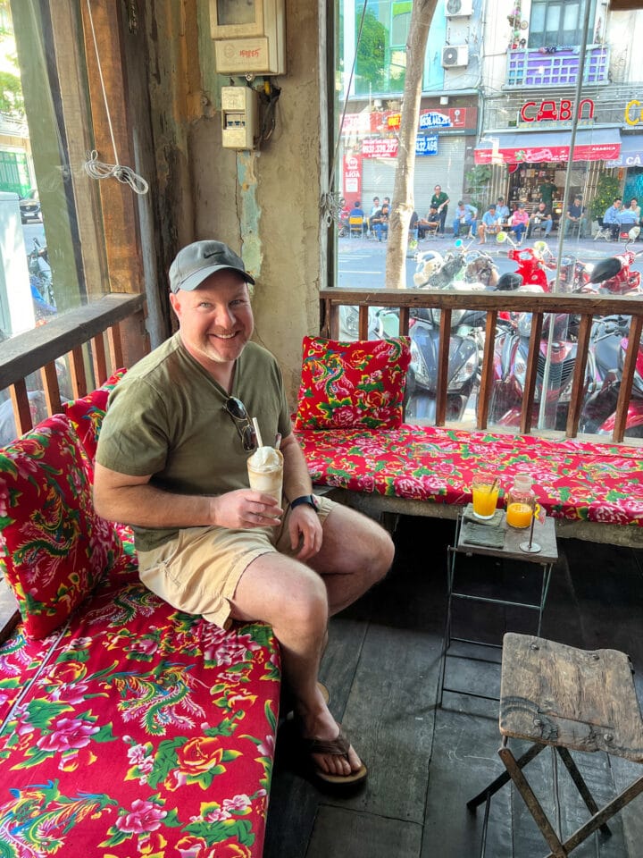 Dave at a Cong Ca Phe in Saigon (photo by Kelly Lemons)