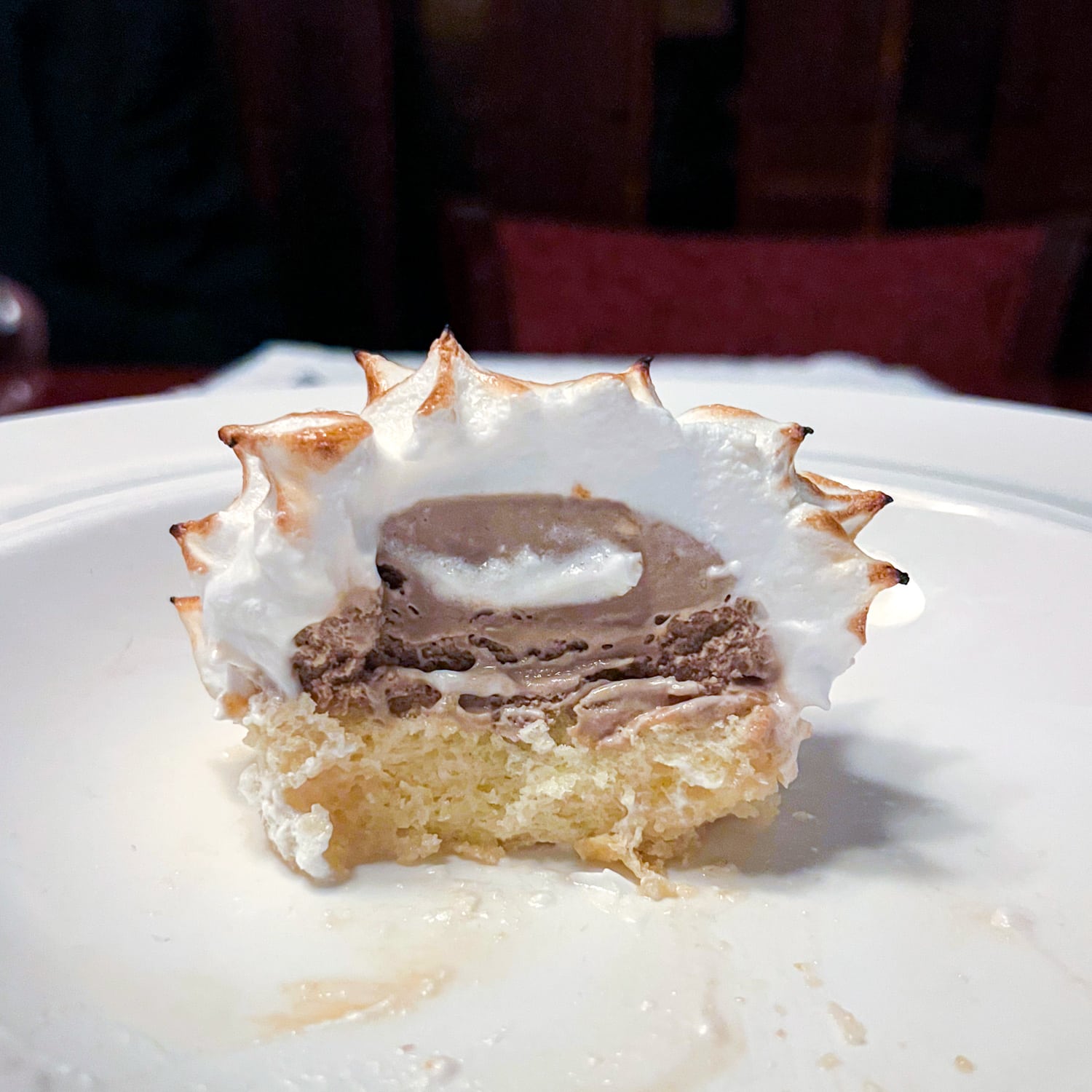 Cross section of Baked Alaska at Bern's Steak House in Tampa, FL