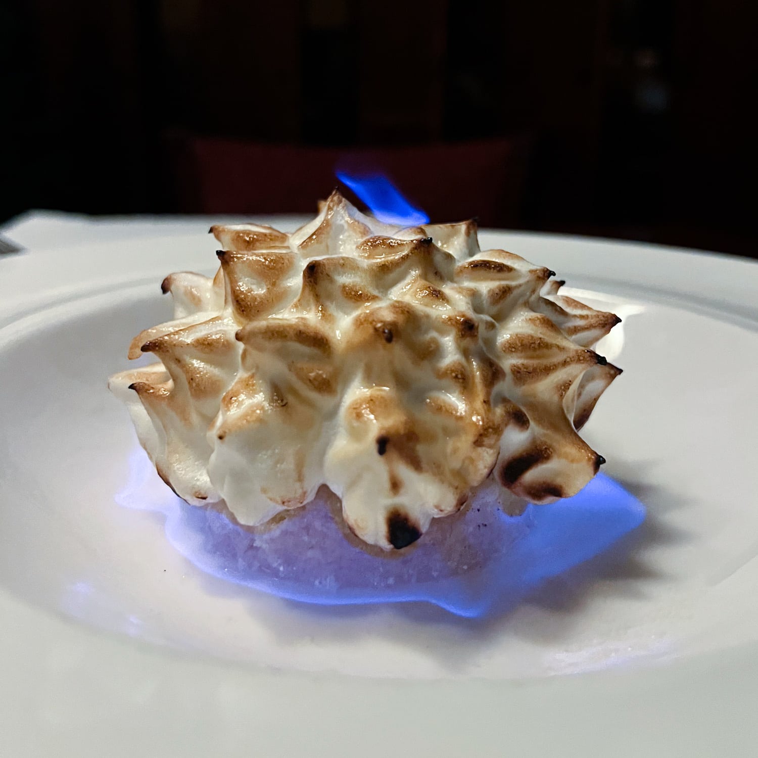 Baked Alaska on fire