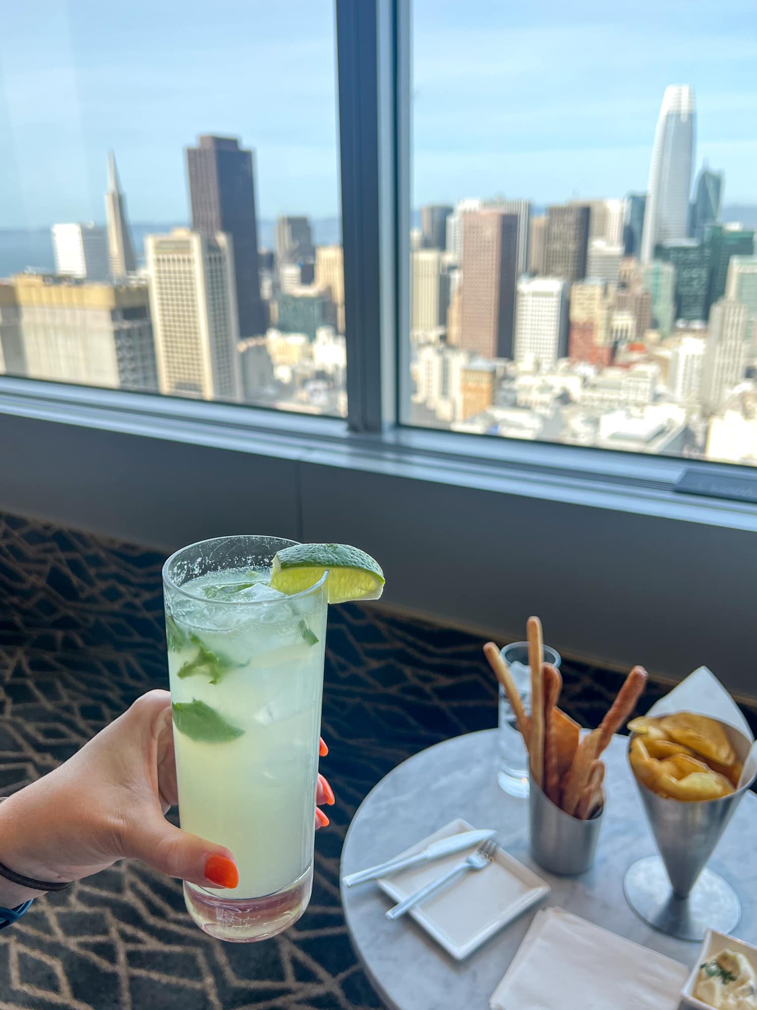 A drink with a view at Cityscape in San Francisco