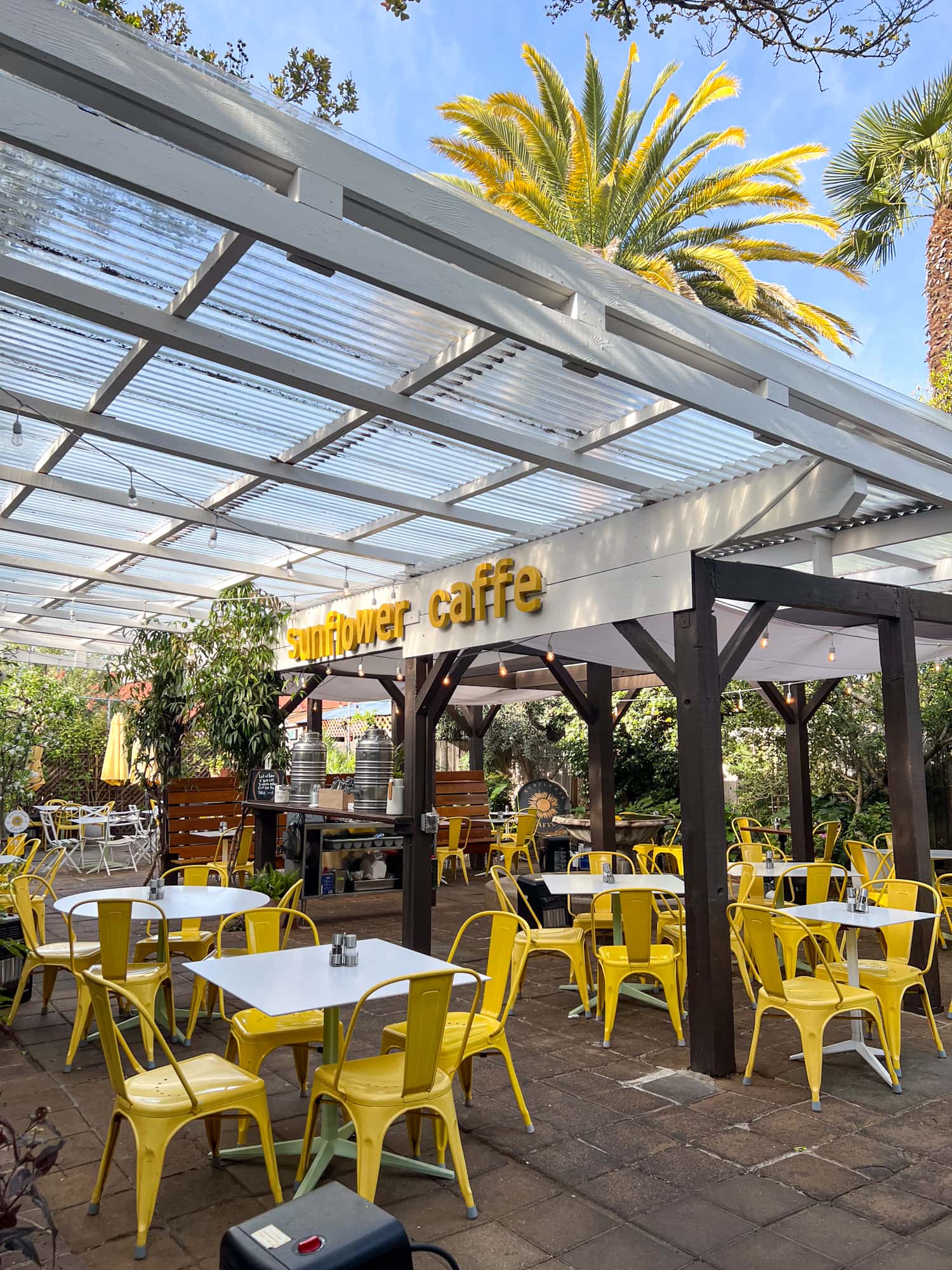 The patio at Sunflower Caffe in Sonoma Valley