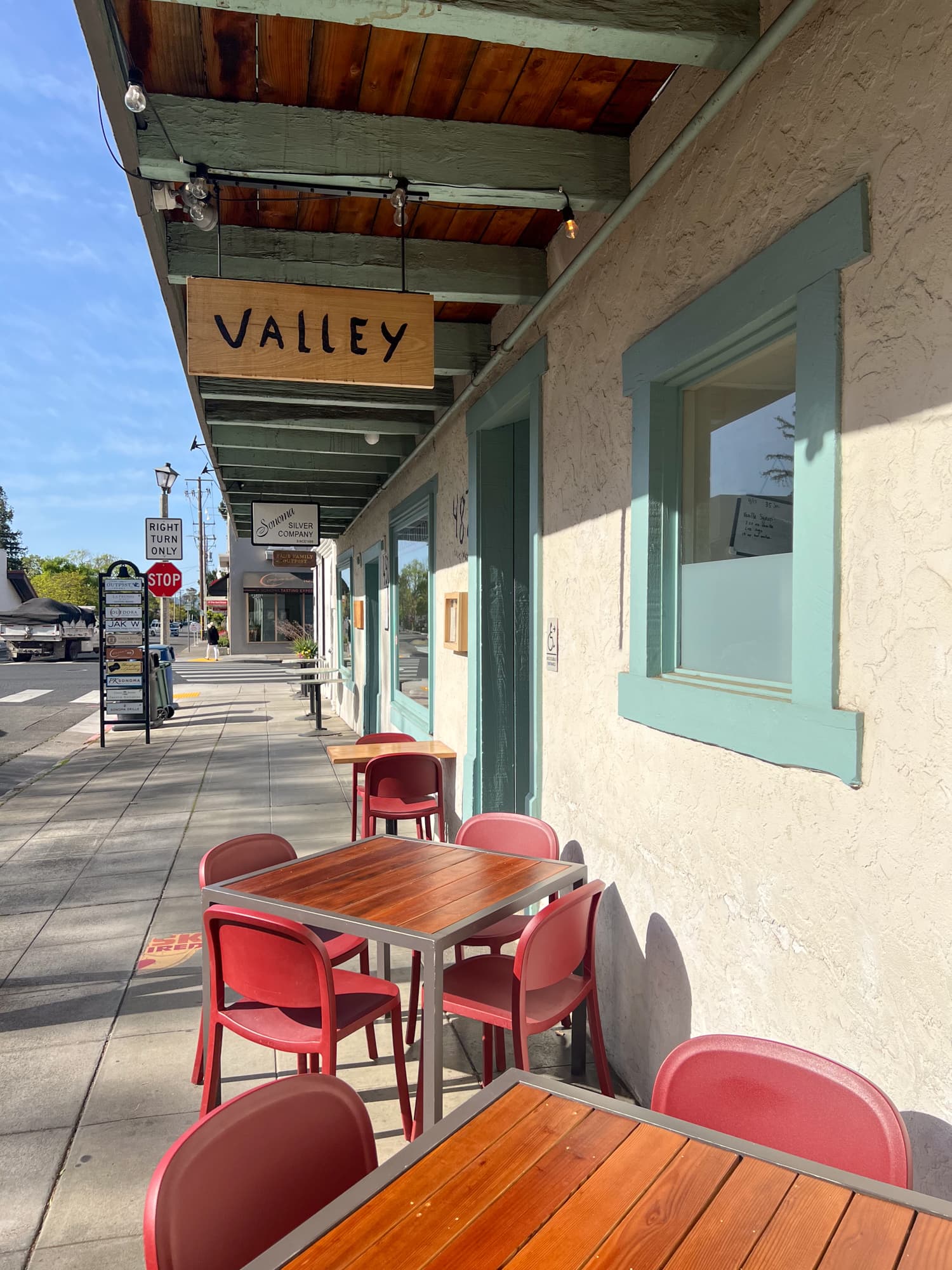 Entrance to Valley restaurant in Sonoma Plaza